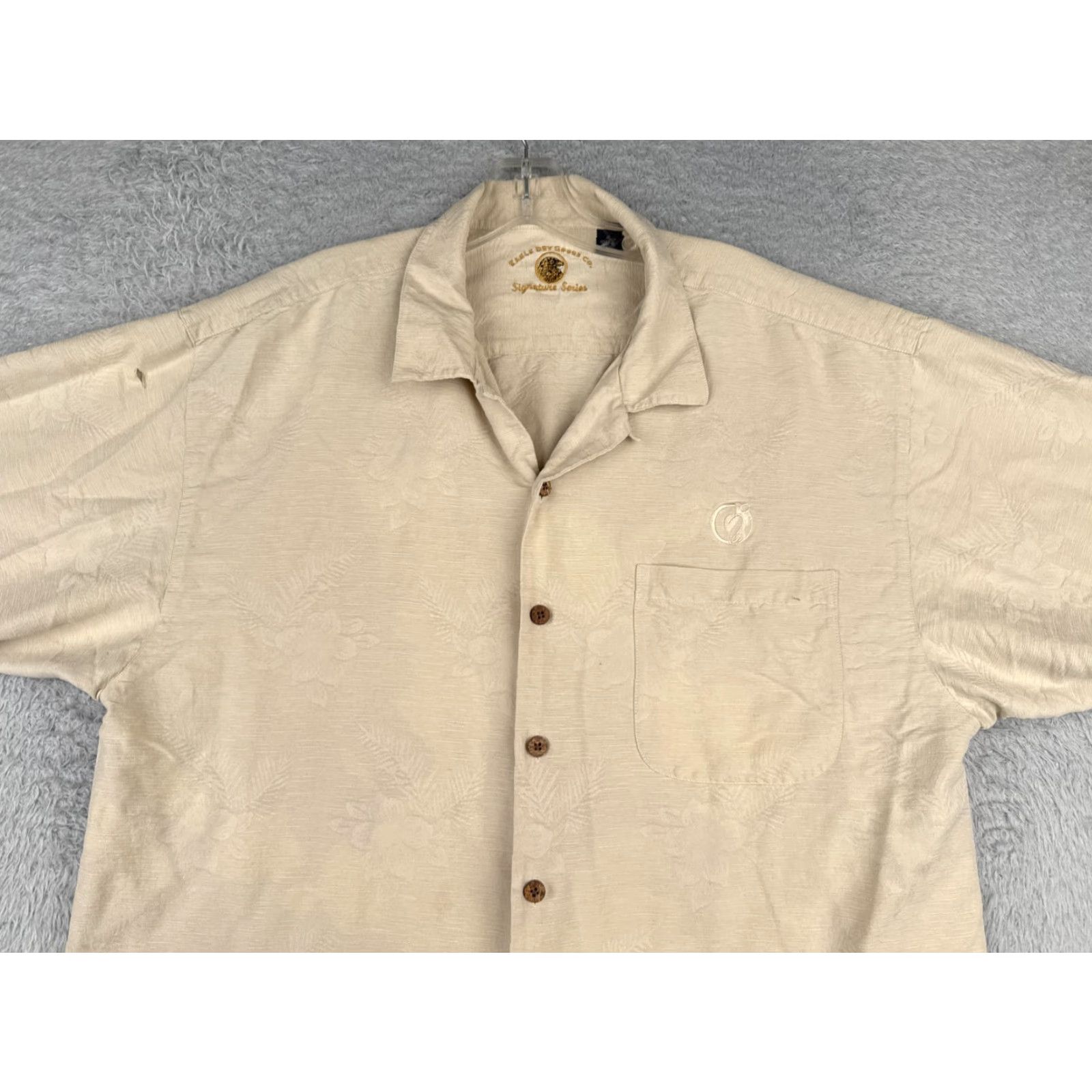 Vintage Eagle Dry Goods Button-Up Shirt Men XL Beige Silk Embroidered Hawaiian Nat Nast Luxury Originals 90s Theme Mens Size US XL / EU 56 / 4 - 4 Thumbnail
