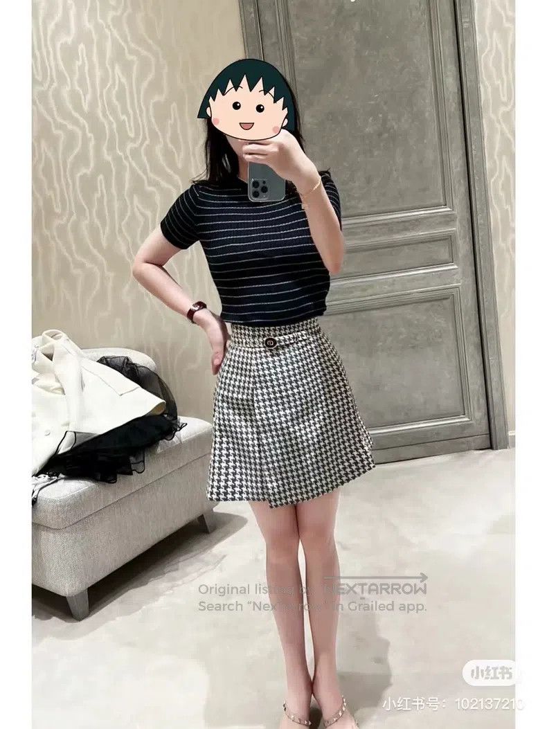 Dior Dior Black and white check skirt Size 42" / US 20 - 8 Thumbnail