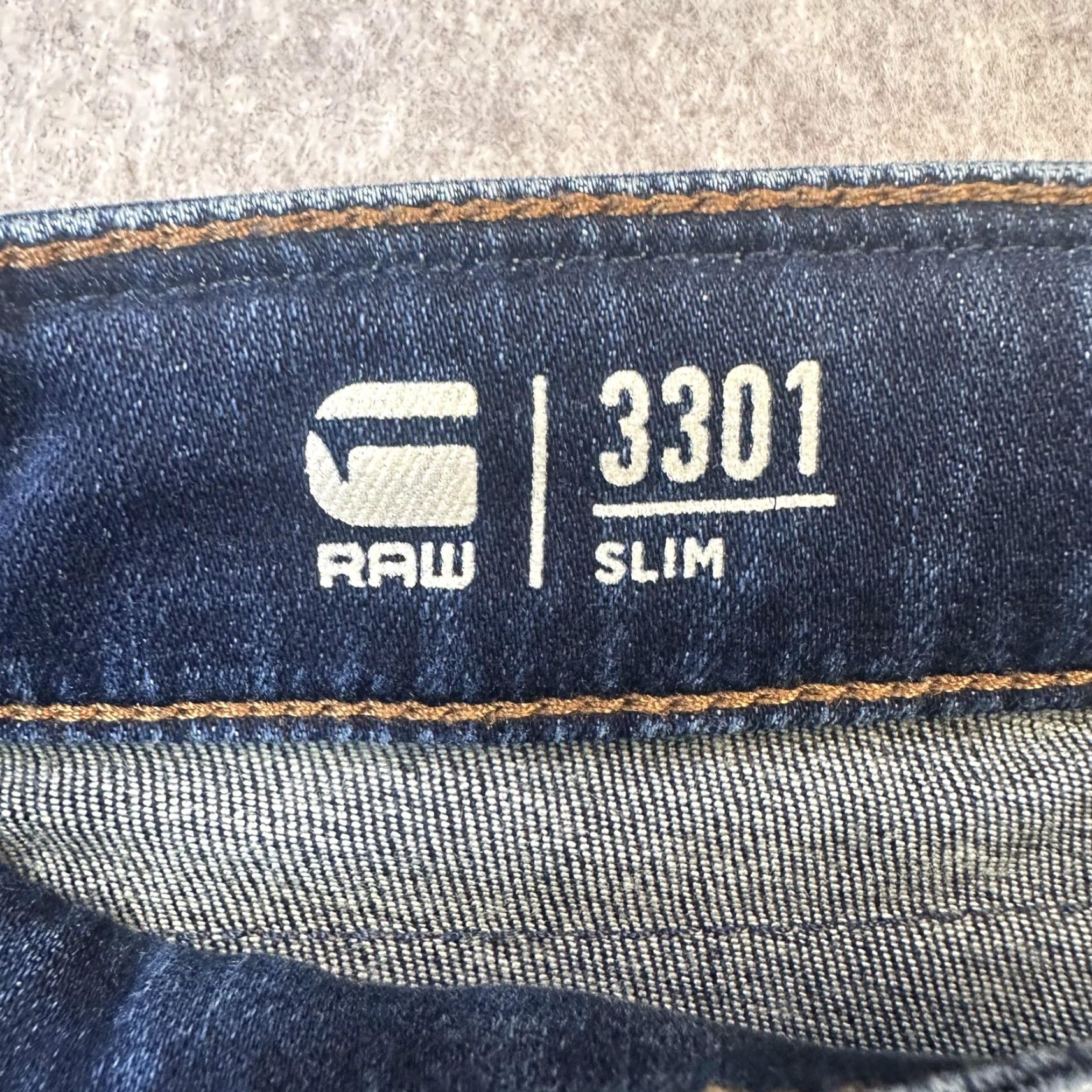 Vintage G-Star RAW 3301 Slim Jeans Mens 32x28.5 Blue Distressed Ripped Button Fly Denim Size US 32 / EU 48 - 4 Thumbnail