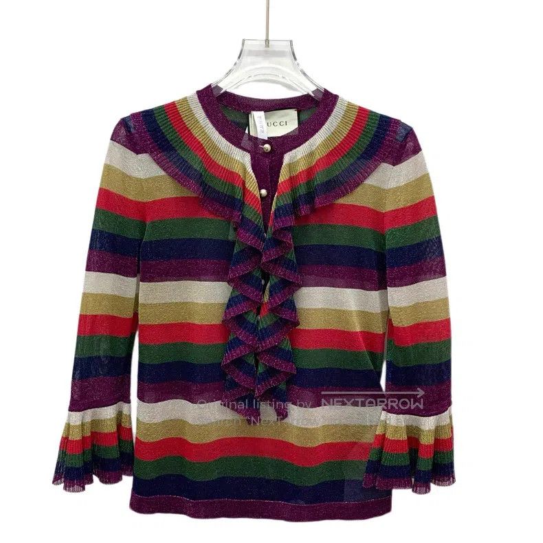 Gucci Gucci Colour-blocked striped fine flash tassel round-neck Size XS / US 0-2 / IT 36-38 - 1 Thumbnail