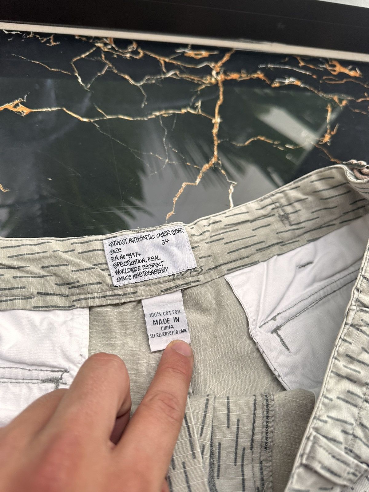 Stussy × Vintage STUSSY VINTAGE MONOLOGO STREETWEAR CARGO SHORTS Size US 34 / EU 50 - 8 Thumbnail