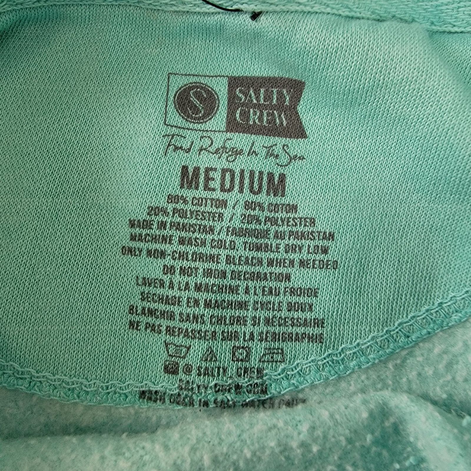 Ron Jon Surf Shop Salty Crew x Ron Jon Surf Shop Hoodie Women Sz M Green (665) Size M / US 6-8 / IT 42-44 - 3 Thumbnail