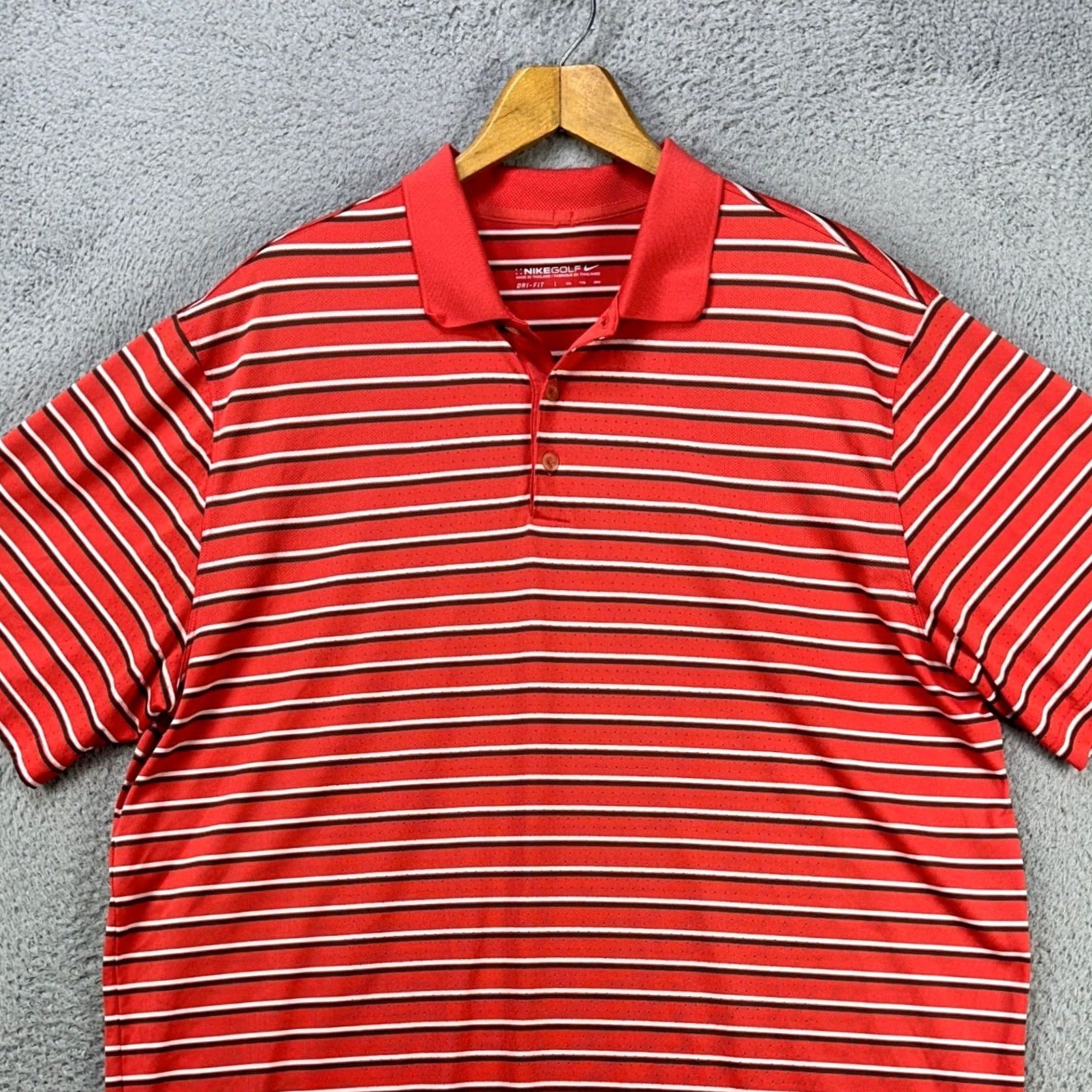 Nike Nike Dri-Fit Shirt Golf Polo Mens 2XL Orange Black White Double Stripes Rugby Size US XXL / EU 58 / 5 - 2 Thumbnail