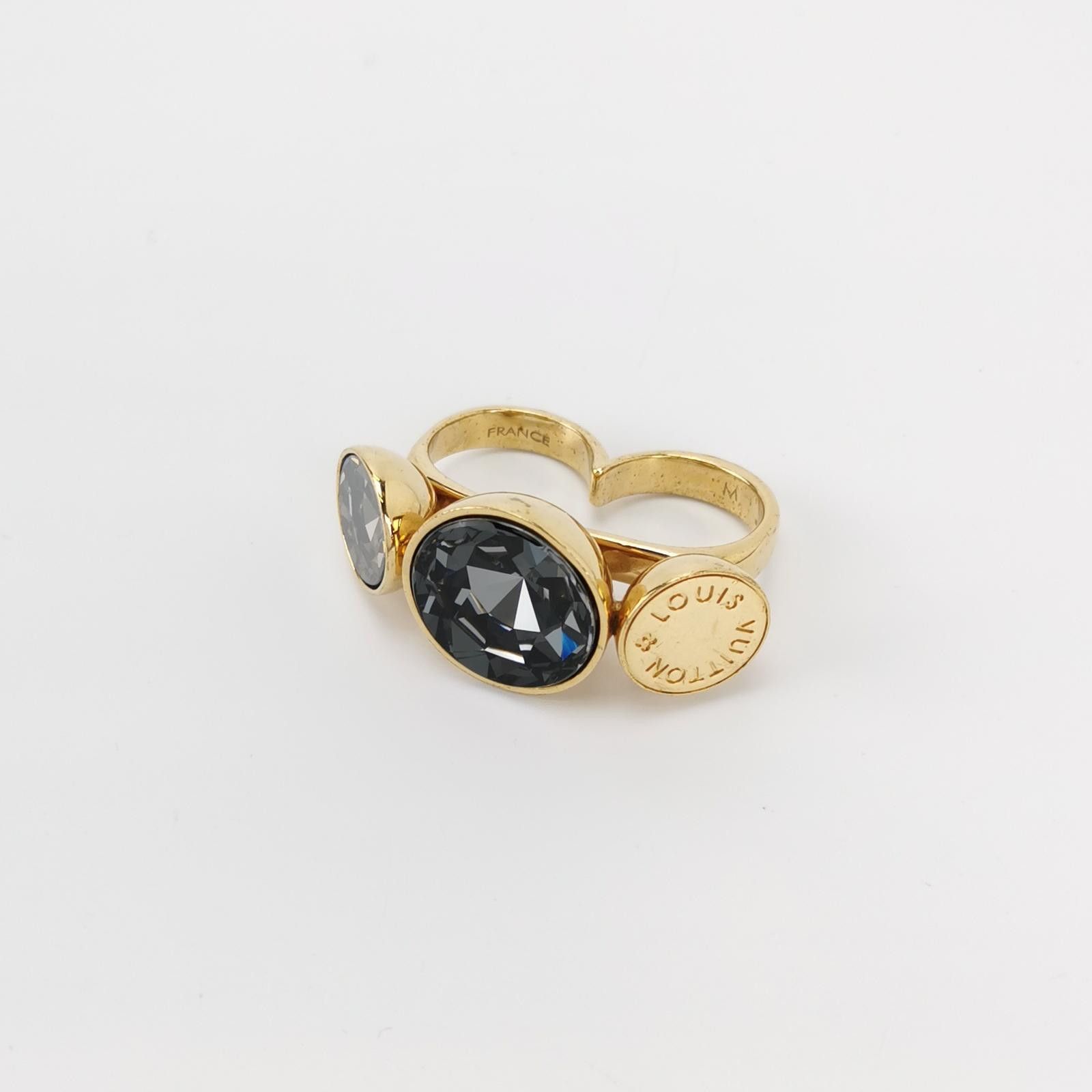 Louis Vuitton Louis Vuitton (LV) Crystal inlaid letter engraved ring size Size ONE SIZE - 6 Thumbnail