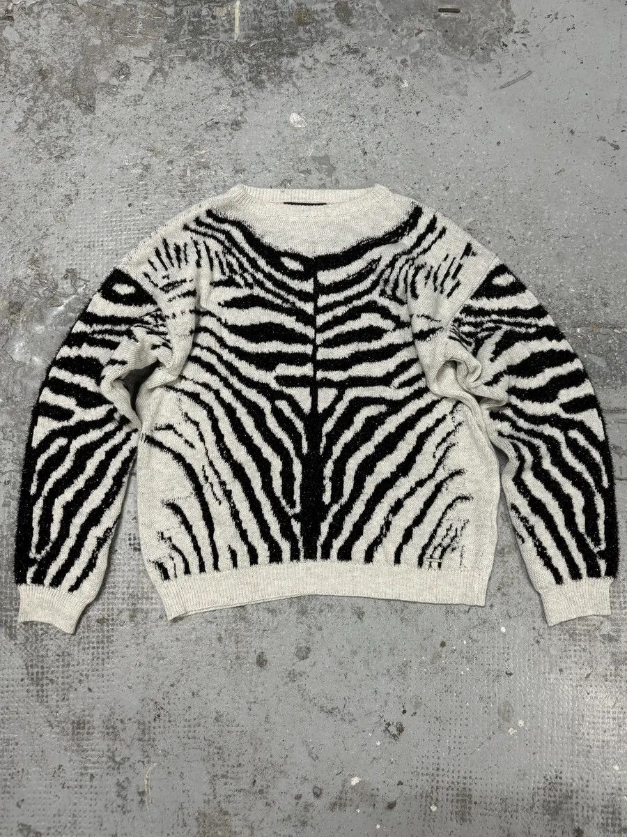Designer × Diesel × Vintage Diesel Zebra Grey & Black Sweater Size XS / US 0-2 / IT 36-38 - 6 Thumbnail