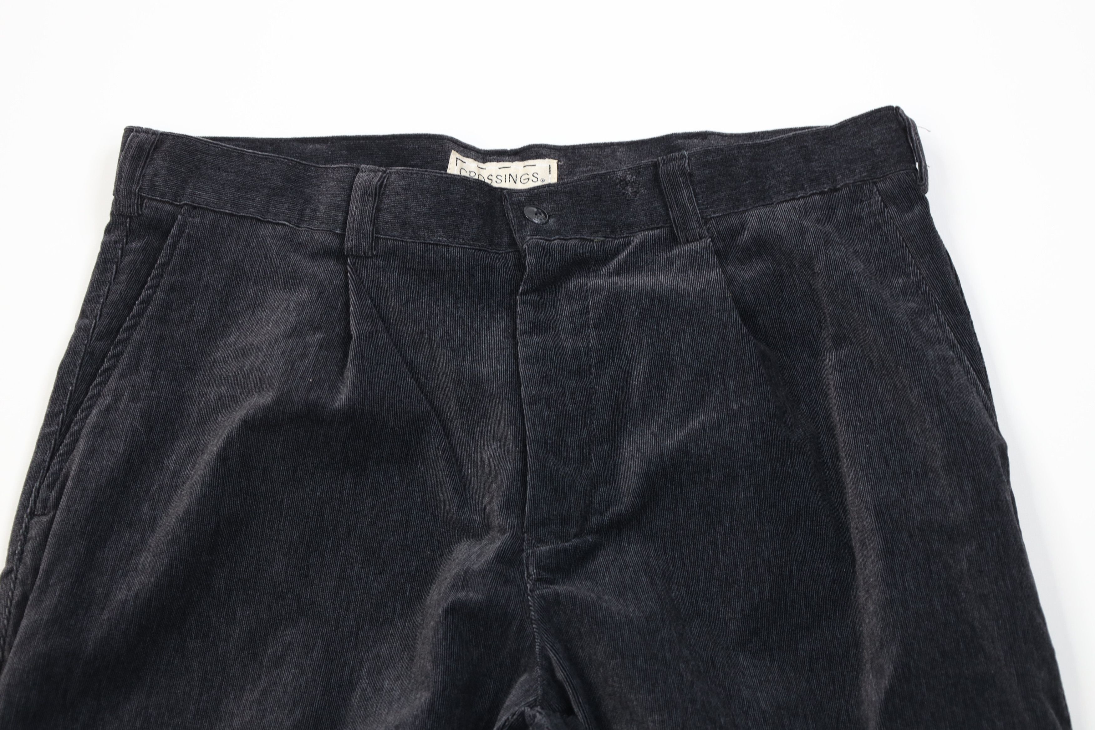 Vintage Vintage 90s Streetwear Wide Leg Corduroy Chino Pants Gray Size US 34 / EU 50 - 2 Thumbnail