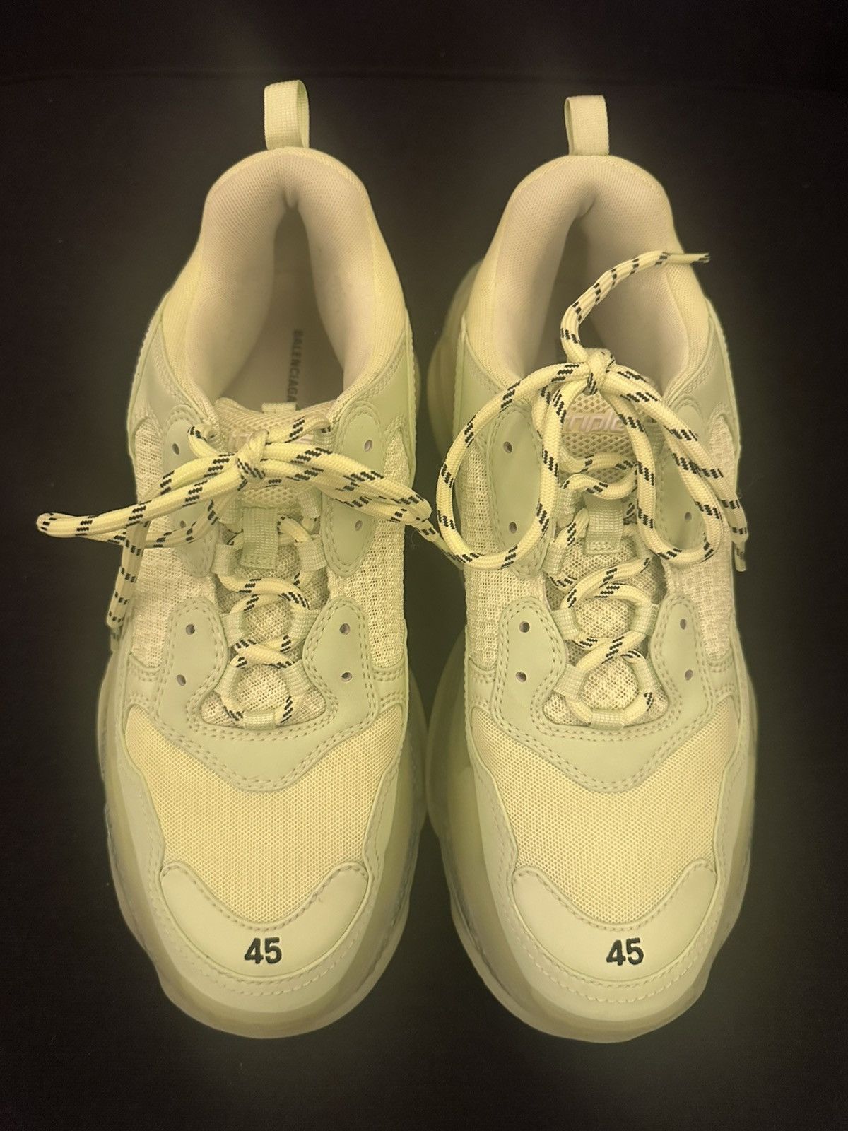 Balenciaga Balenciaga Triple S Clear Sole Sneakers Neon Yellow Size US 12 / EU 45 - 3 Thumbnail
