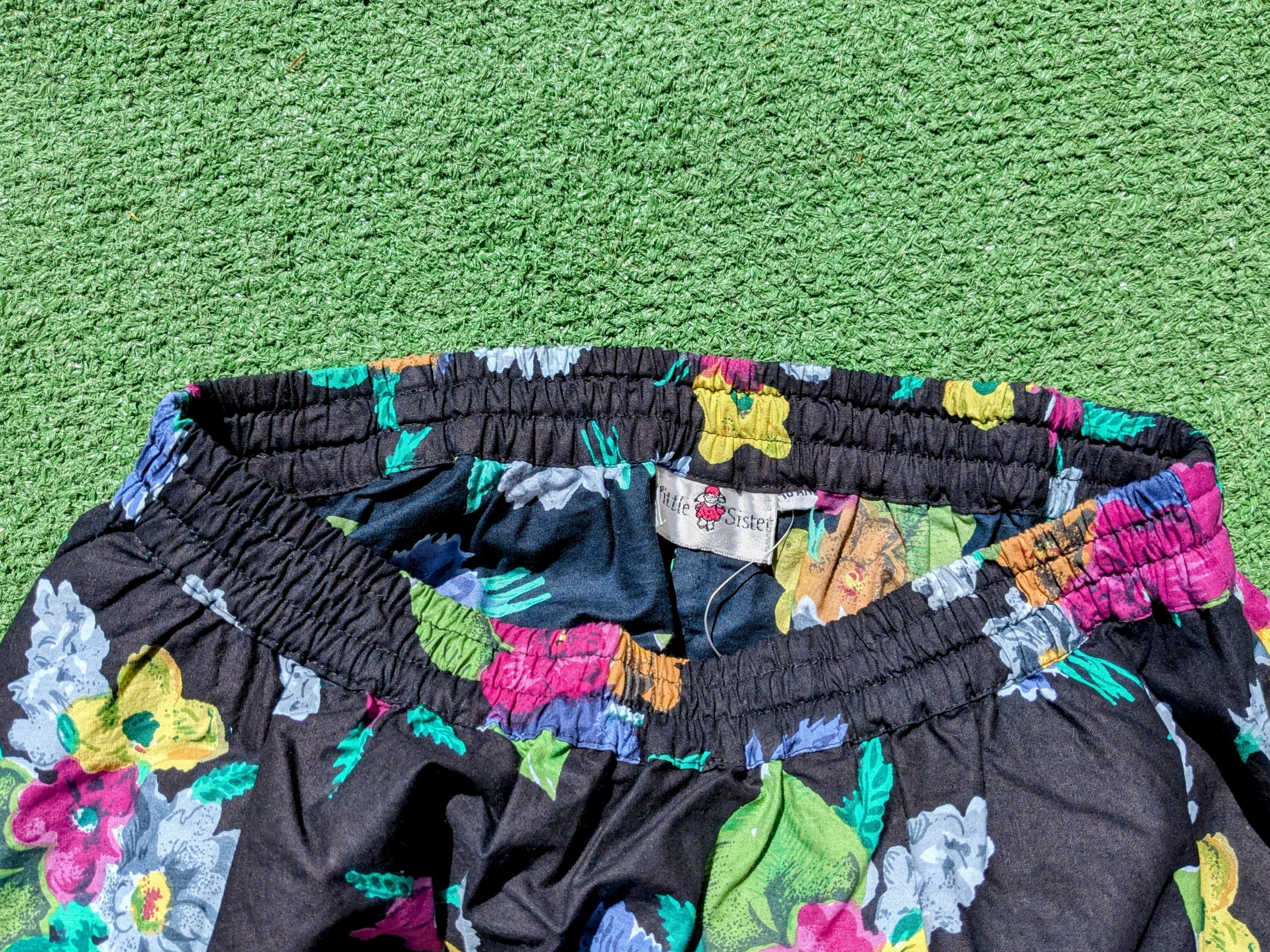 Designer Floral Elastic Waist VTG 1980's Little Sister Skirt Size 24" / US 00 / IT 34 - 6 Thumbnail