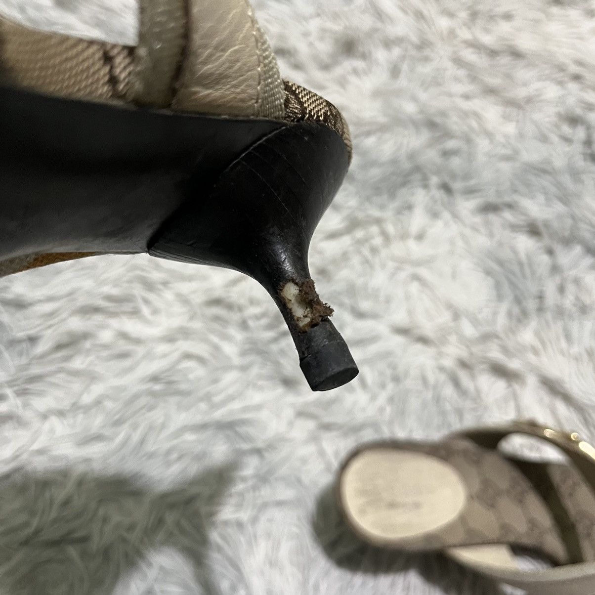 Gucci Vintage Gucci Horsebit Canvas GG Heels Size US 7.5 / IT 37.5 - 11 Thumbnail