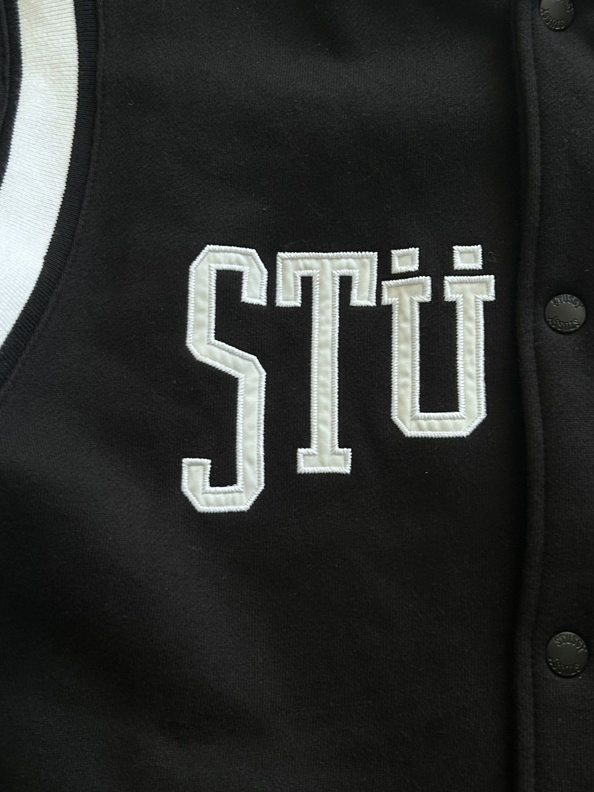 Stussy Vintage Stussy Arc Black Varsity Jacket Size US XL / EU 56 / 4 - 3 Thumbnail
