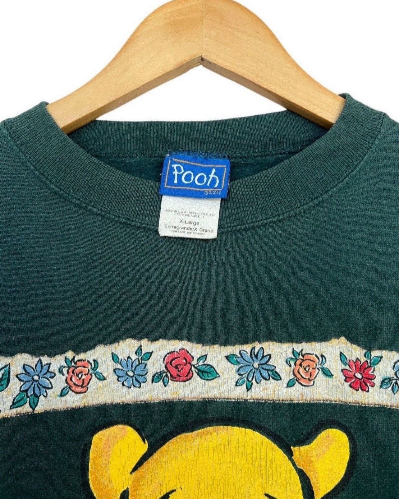 Vintage Vintage 90s Winnie The Pooh Sweatshirt Green Pooh Crewneck Size US XL / EU 56 / 4 - 4 Thumbnail