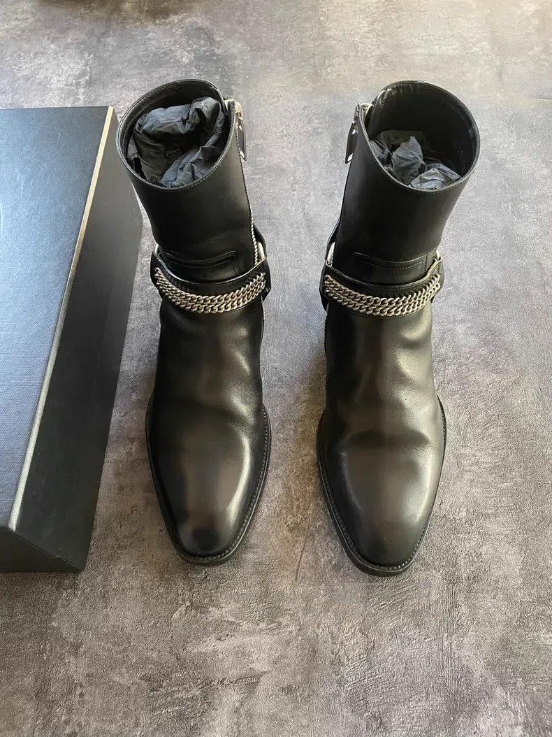 Saint Laurent Paris Saint Laurent Paris Zipper Ring Chain Chelsea Boots Size US 7 / EU 40 - 2 Thumbnail