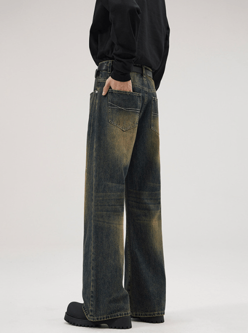 Japanese Brand × Jean Retro street American style distressed flared loose jeans Size US 32 / EU 48 - 4 Thumbnail