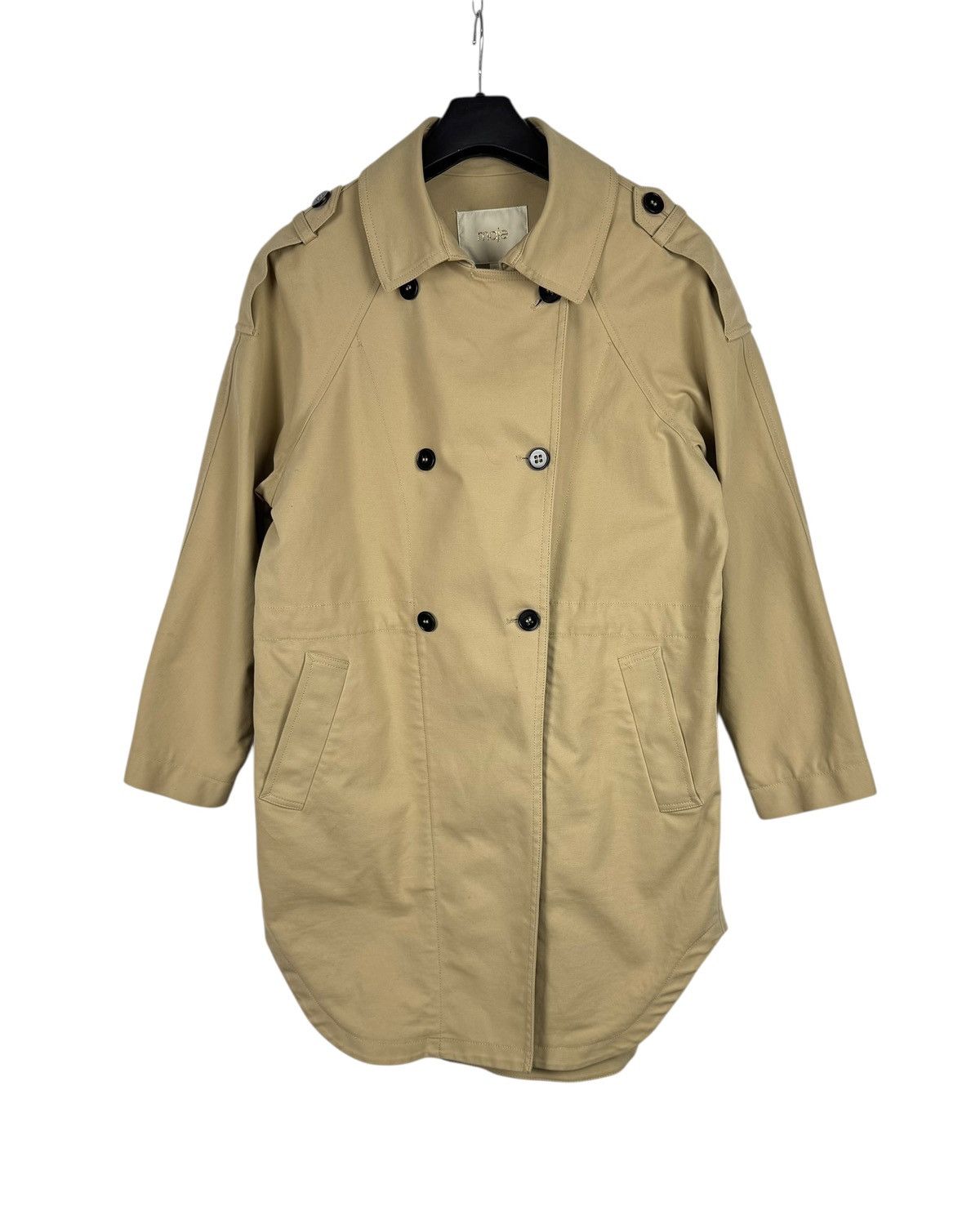 Maje Maje E19Garcon Oversized Beige Trench Coat Cotton size 36 Size XS / US 0-2 / IT 36-38 - 10 Thumbnail