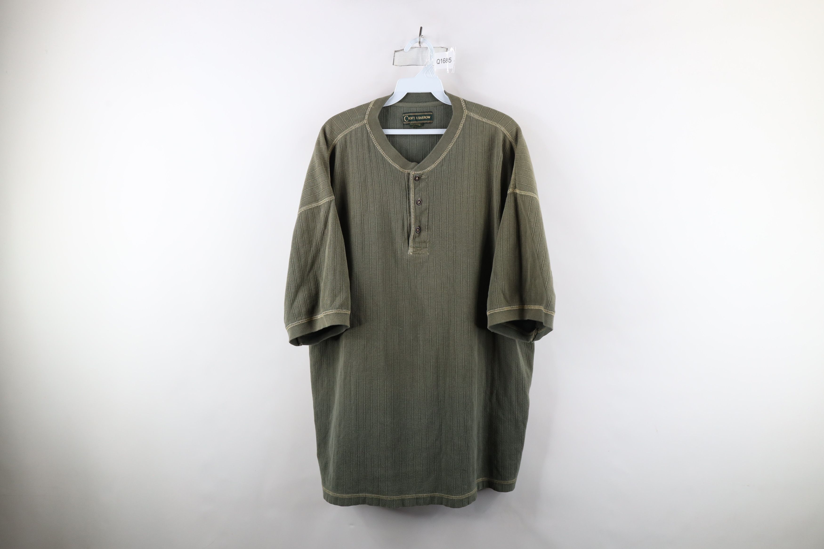 Vintage Vintage 90s Streetwear Thermal Ribbed Knit Henley T-Shirt Size US XL / EU 56 / 4 - 1 Thumbnail