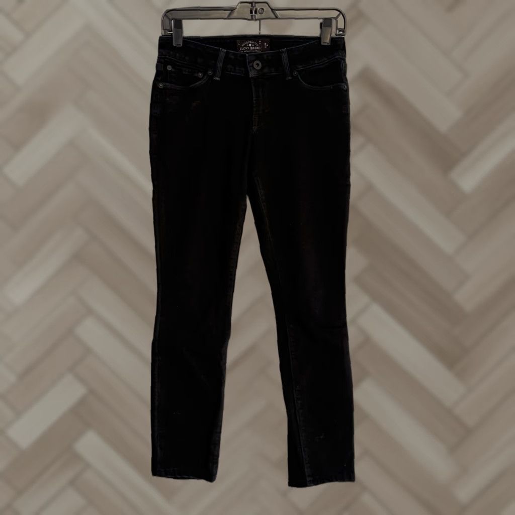 Lucky Brand Lucky Brand Lolita Skinny Jeans Black Denim 2 Regular Women Slim 5-Pocket Distressed Stretch Size 26" / US 2 / IT 38 - 1 Thumbnail