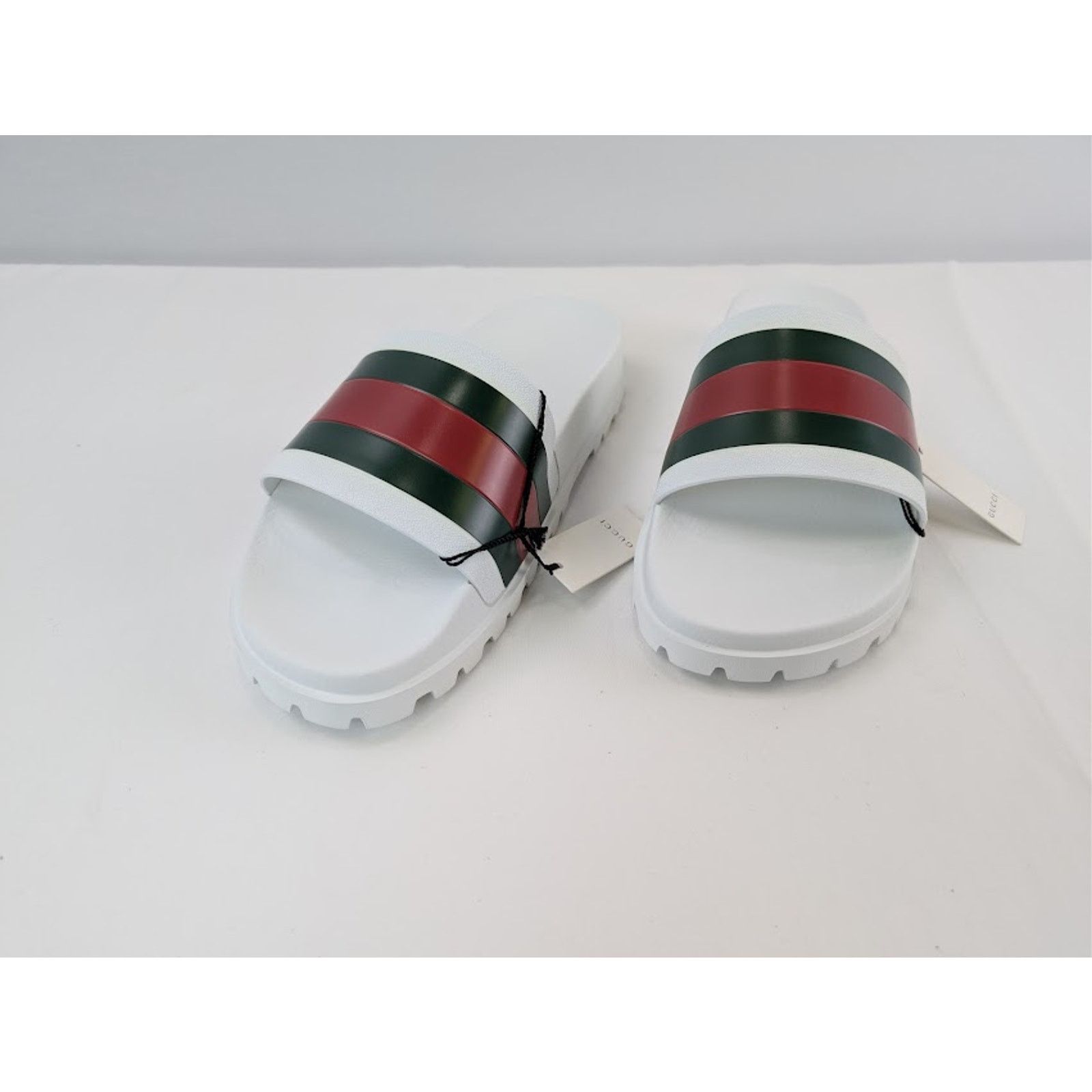 Gucci o1rshd1 13 Gucci-13.5 US / Web Slide Sandal in Great White Size US 14 / EU 47 - 8 Thumbnail