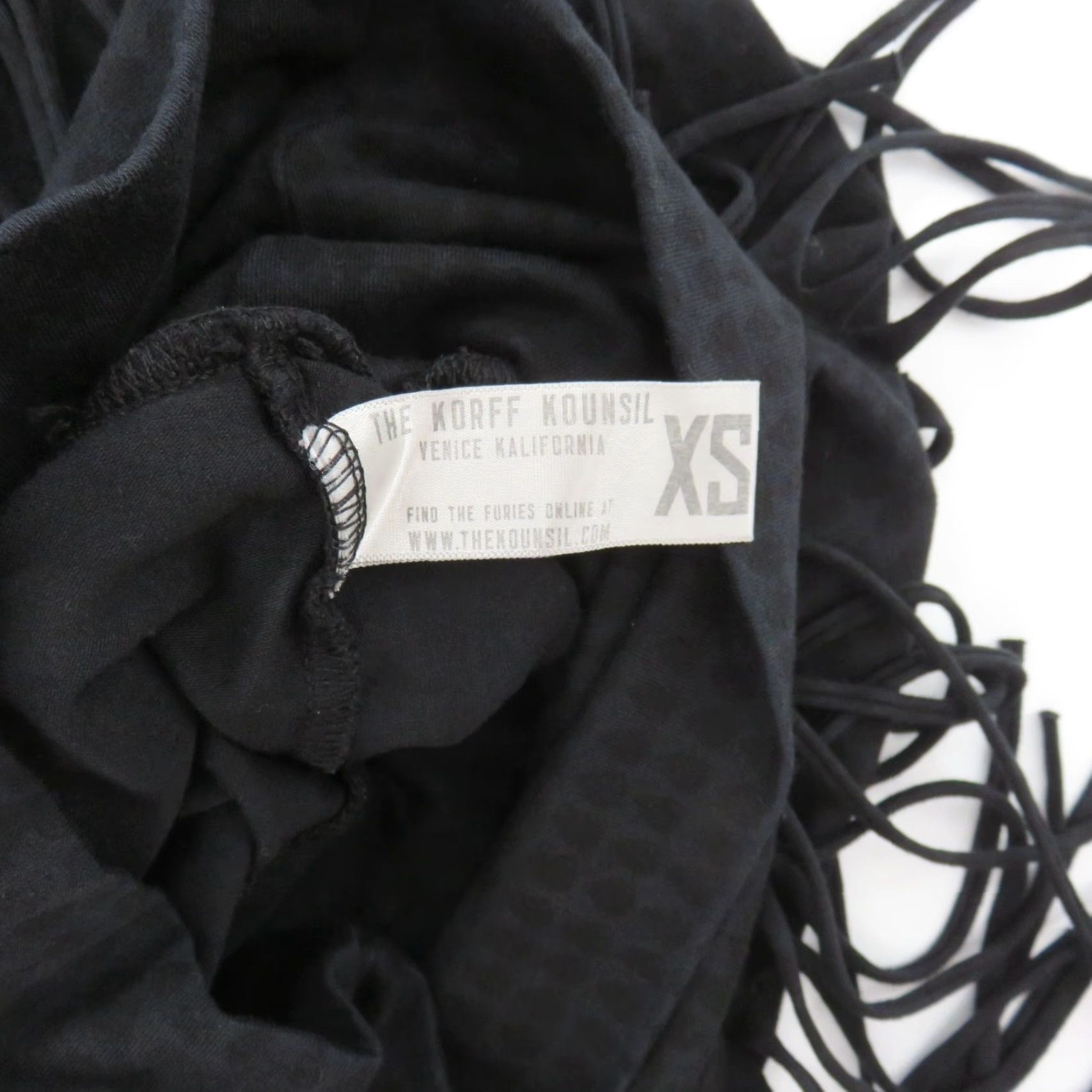 Vintage The Furies Women Extra Small XS Black Plaid Check Fringe Stretch Pencil Skirt Size 26" / US 2 / IT 38 - 5 Thumbnail