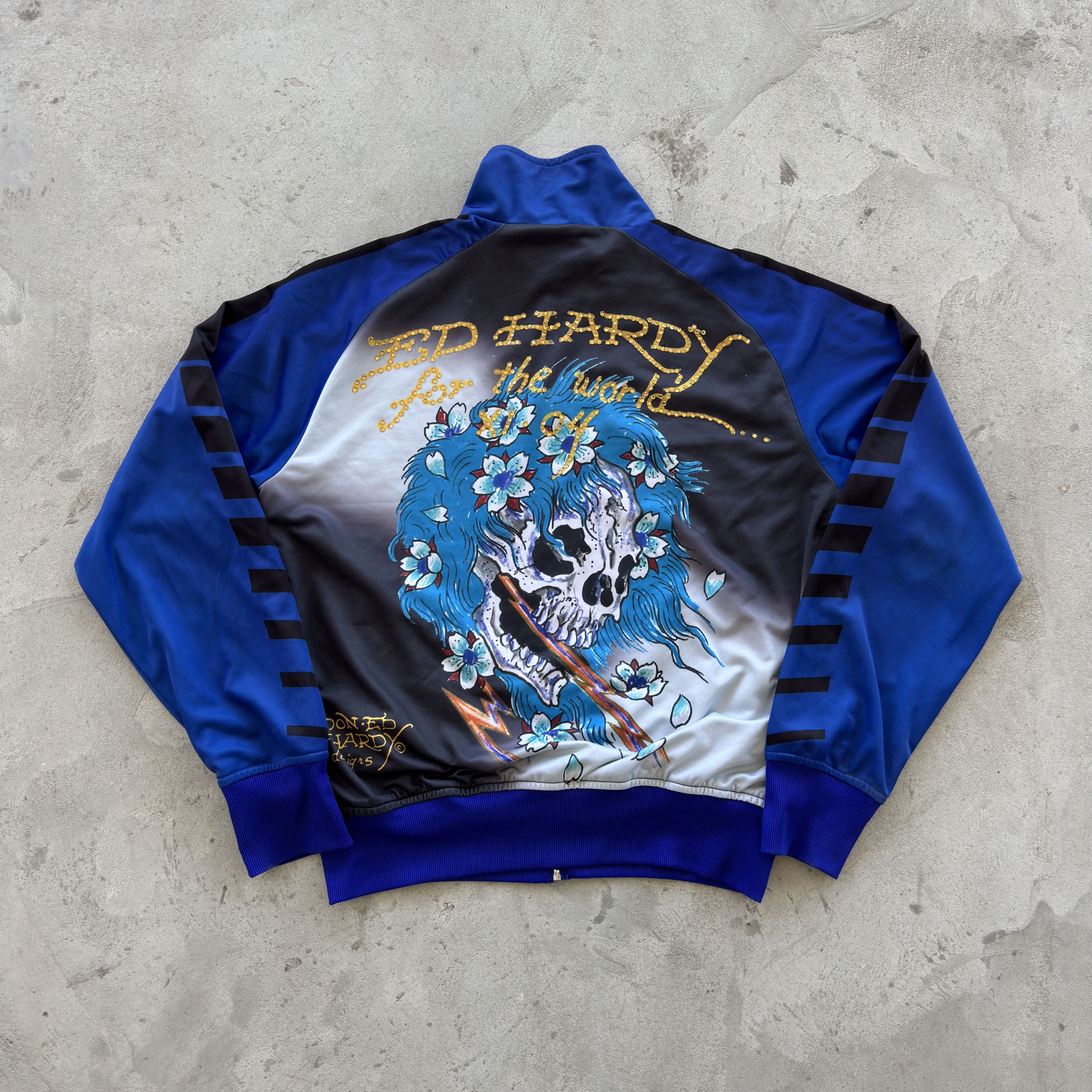 Ed Hardy Ed Hardy Blue Dragon Kanji Graphic Zip Up Track Jacket L Size US L / EU 52-54 / 3 - 2 Thumbnail