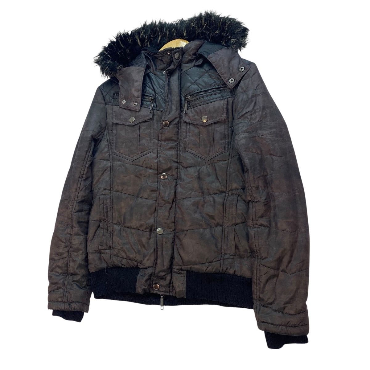 In The Attic 💥In the Attic Quilted Puffer Down Jacket Faux Fur Hood Size US M / EU 48-50 / 2 - 2 Thumbnail