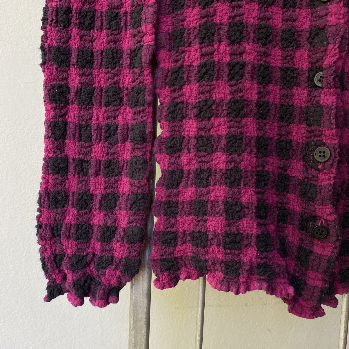 Issey Miyake Me ISSEY IYAKE Pink & Black Check Ruffle Shirt Size M / US 6-8 / IT 42-44 - 8 Thumbnail