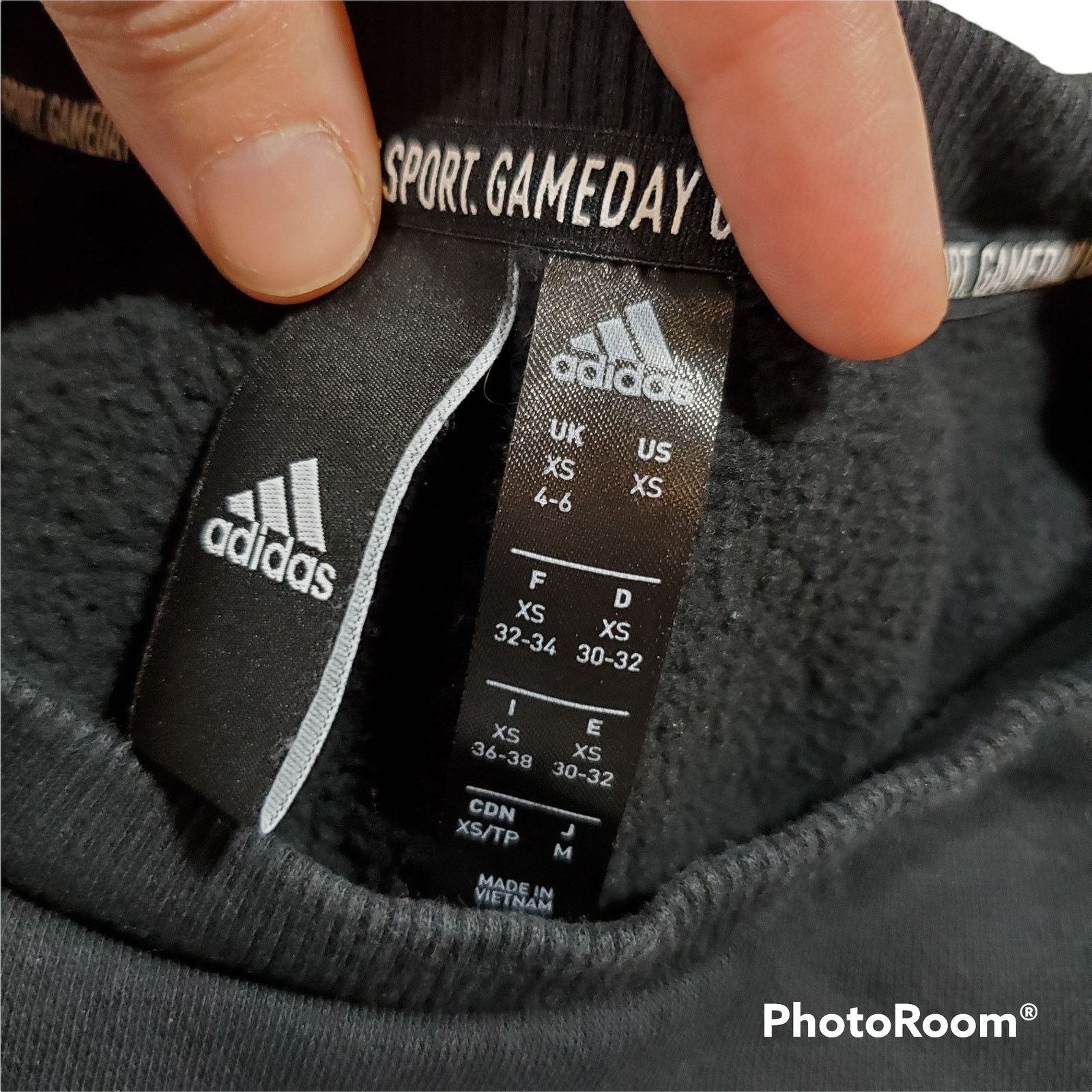 Adidas Adidas | Black Sweatshirt with white Logo | Size XS Size XS / US 0-2 / IT 36-38 - 3 Thumbnail