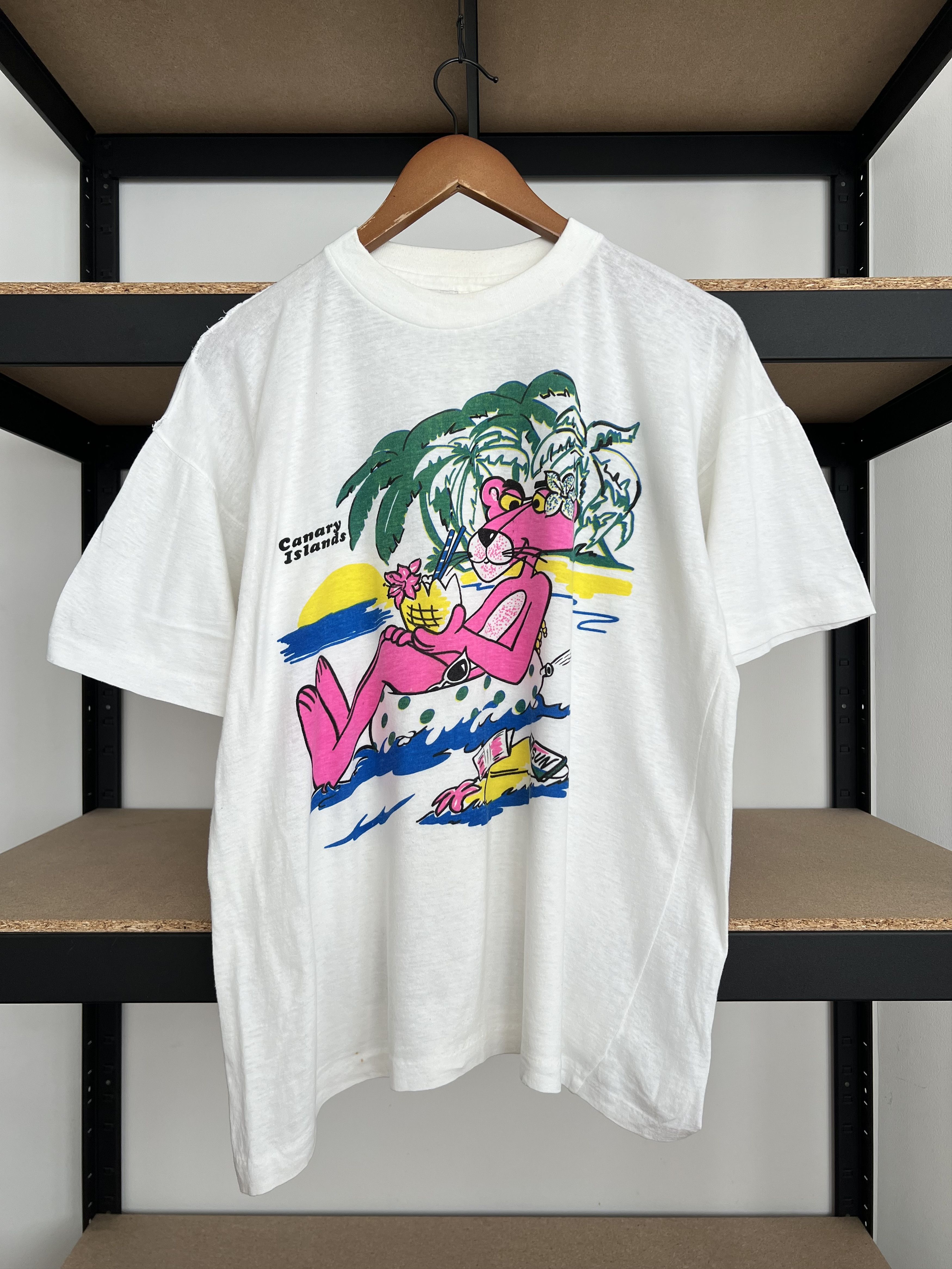 Cartoon Network Vintage 90s Pink Panther Canary Island White T-shirt Size US L / EU 52-54 / 3 - 1 Thumbnail