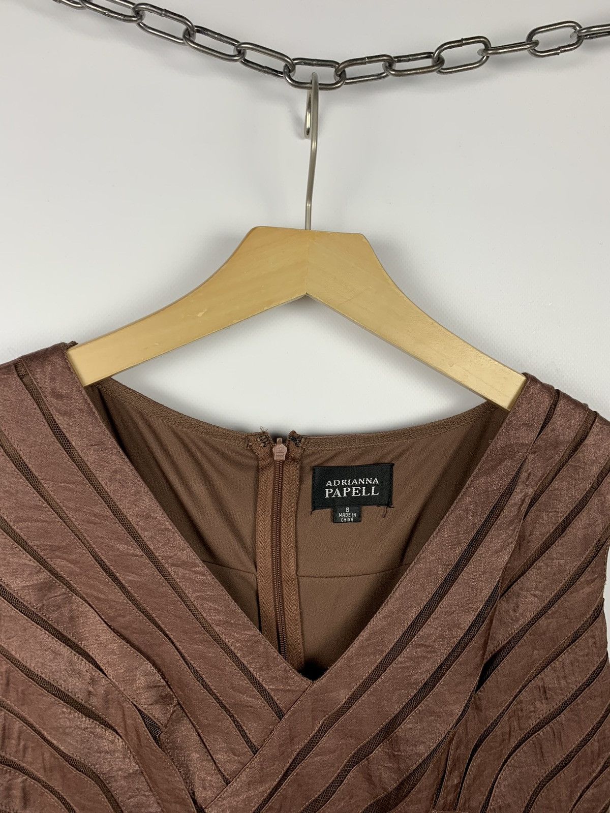Adrianna Papell Vintage Adrianna Papell Pleated Mini Dress Size 8 Bronze Size M / US 6-8 / IT 42-44 - 4 Thumbnail