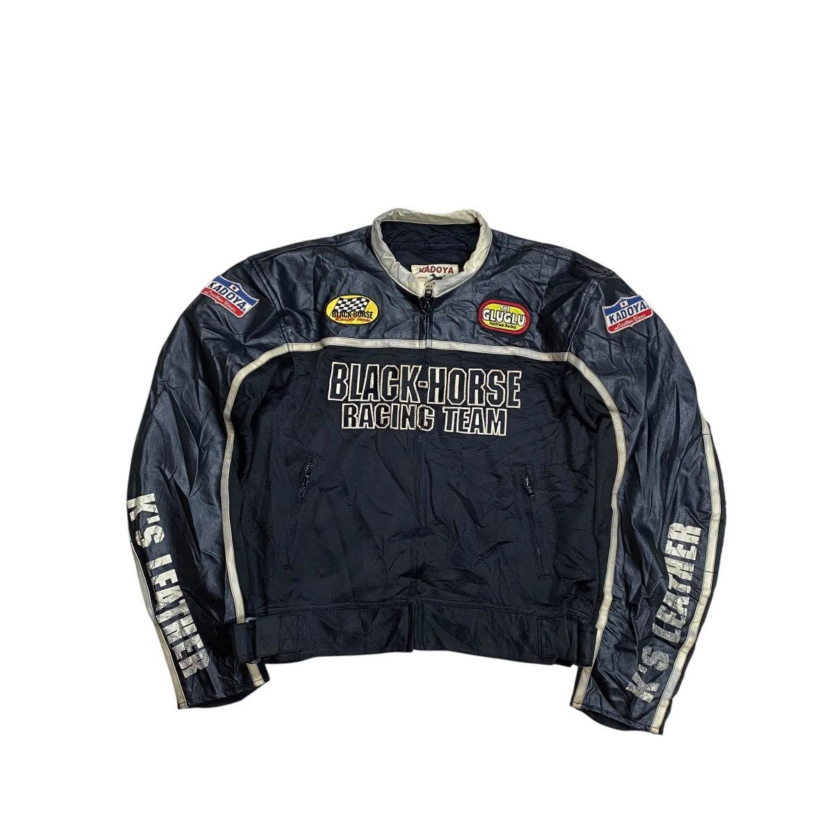 Kadoya Kadoya Black Horse Leather Mesh Bikers Jacket Size US L / EU 52-54 / 3 - 1 Thumbnail