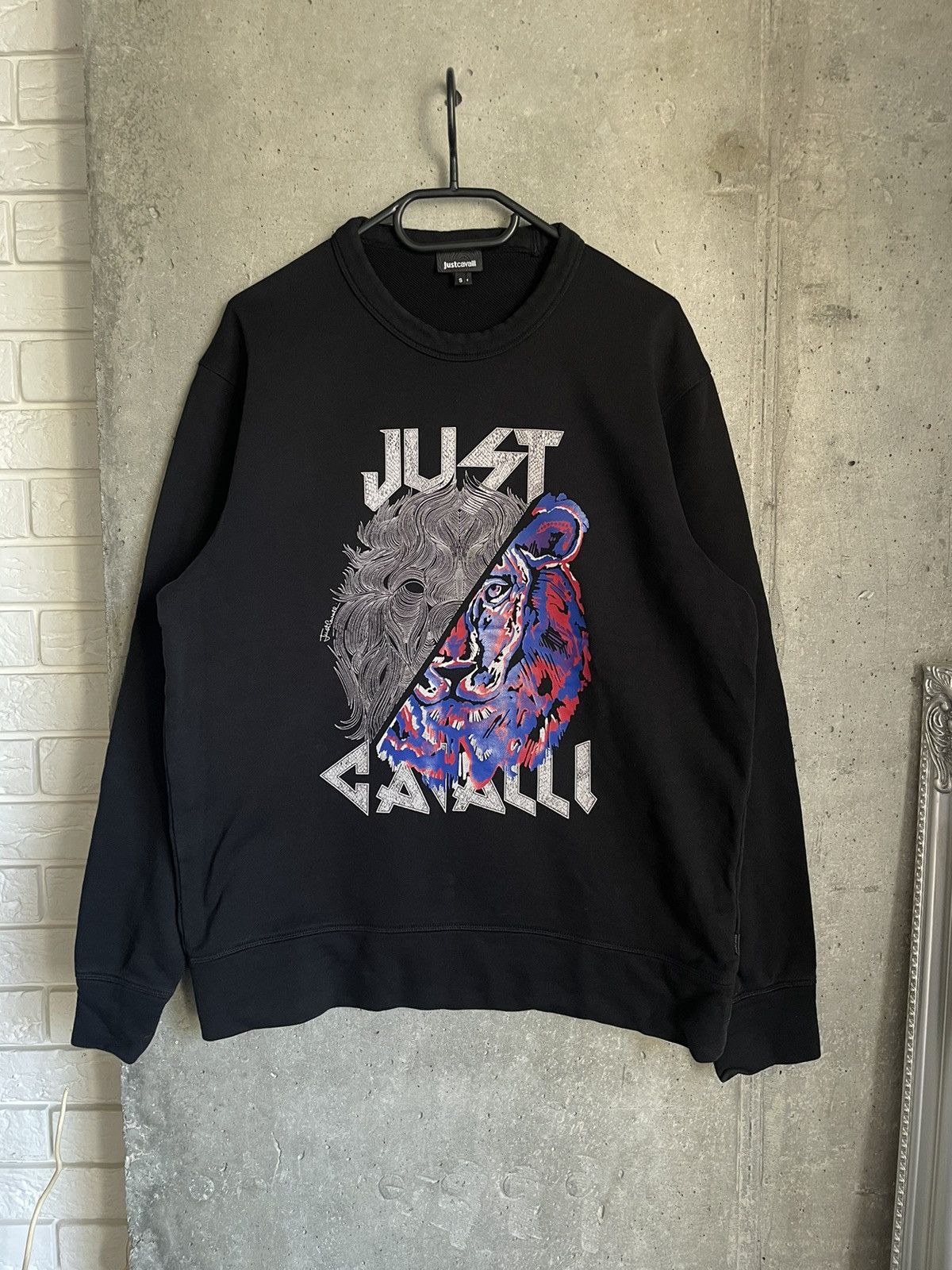 Just Cavalli Rare Streetwear Rare Just Cavalli Sweatshirt Big Logo Lion Luxury Grailed