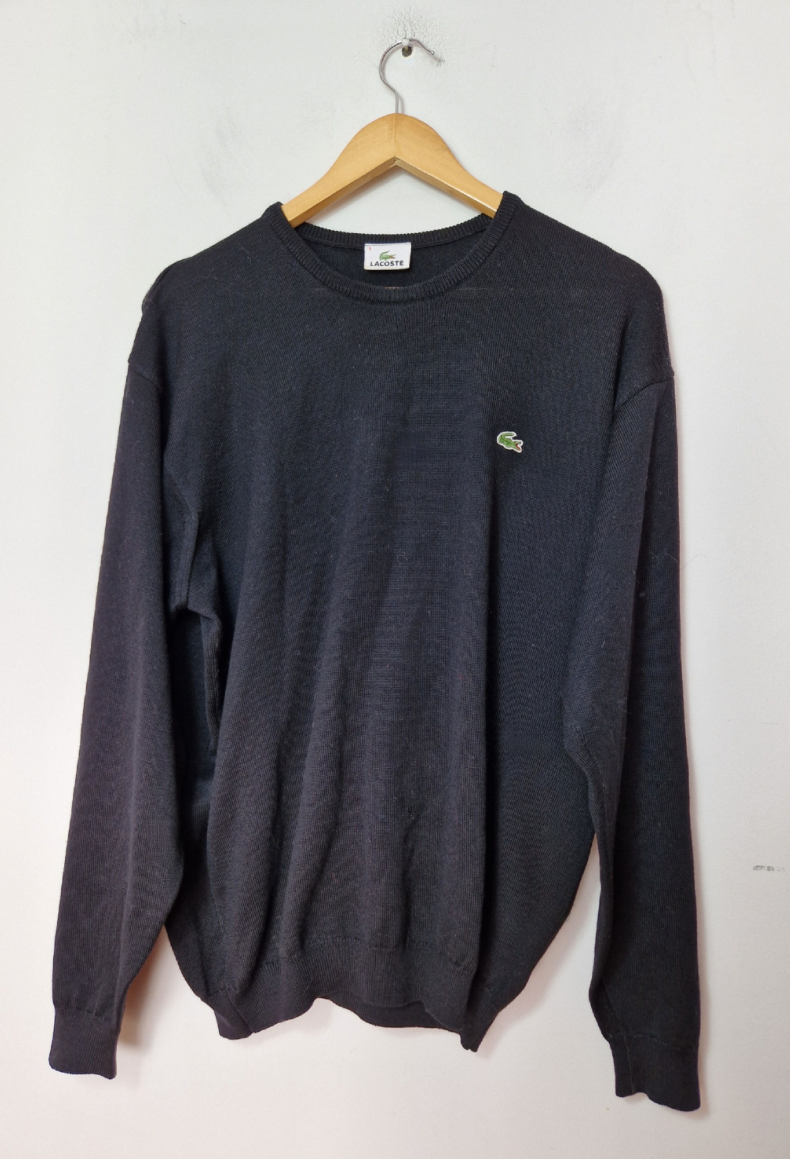 Lacoste × Vintage Lacoste black wool sweater Size US XL / EU 56 / 4 - 1 Thumbnail