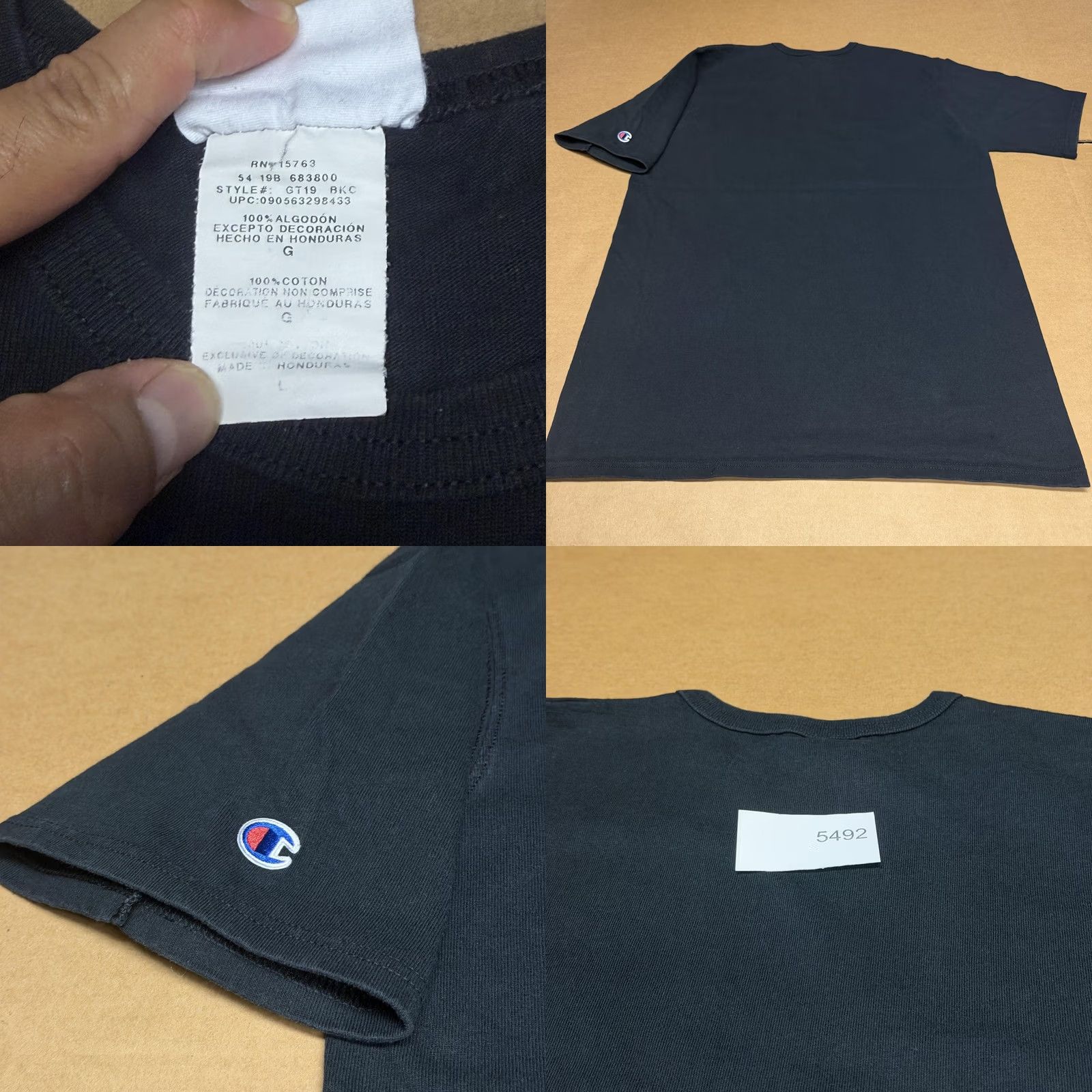 Champion Champion Shirt Mens Large Black Script Logo Graphic Tee Chest Spell Out Size US L / EU 52-54 / 3 - 8 Thumbnail