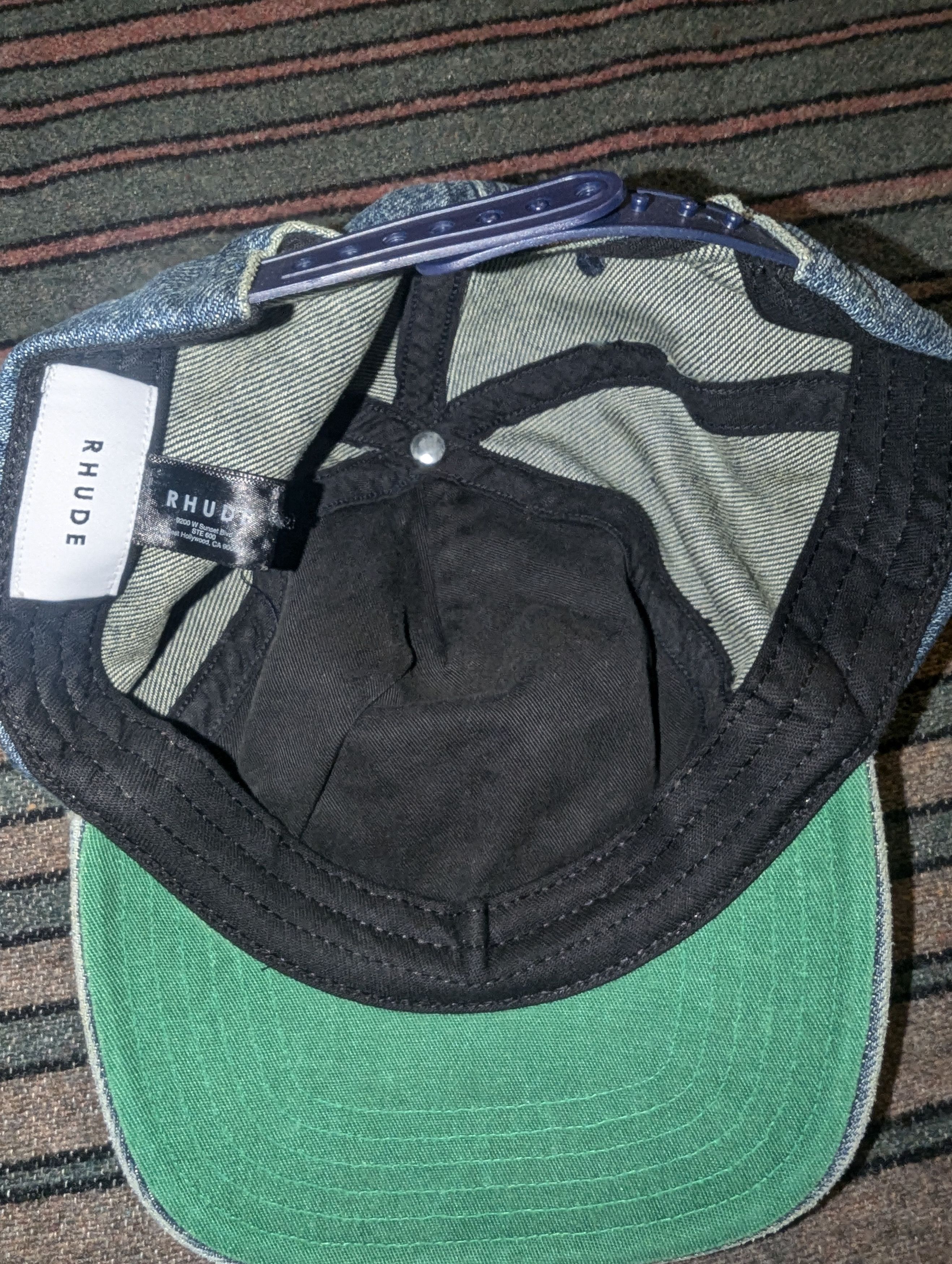 Rhude RHUDE WASHED DENIM LOGO HAT Size ONE SIZE - 5 Thumbnail