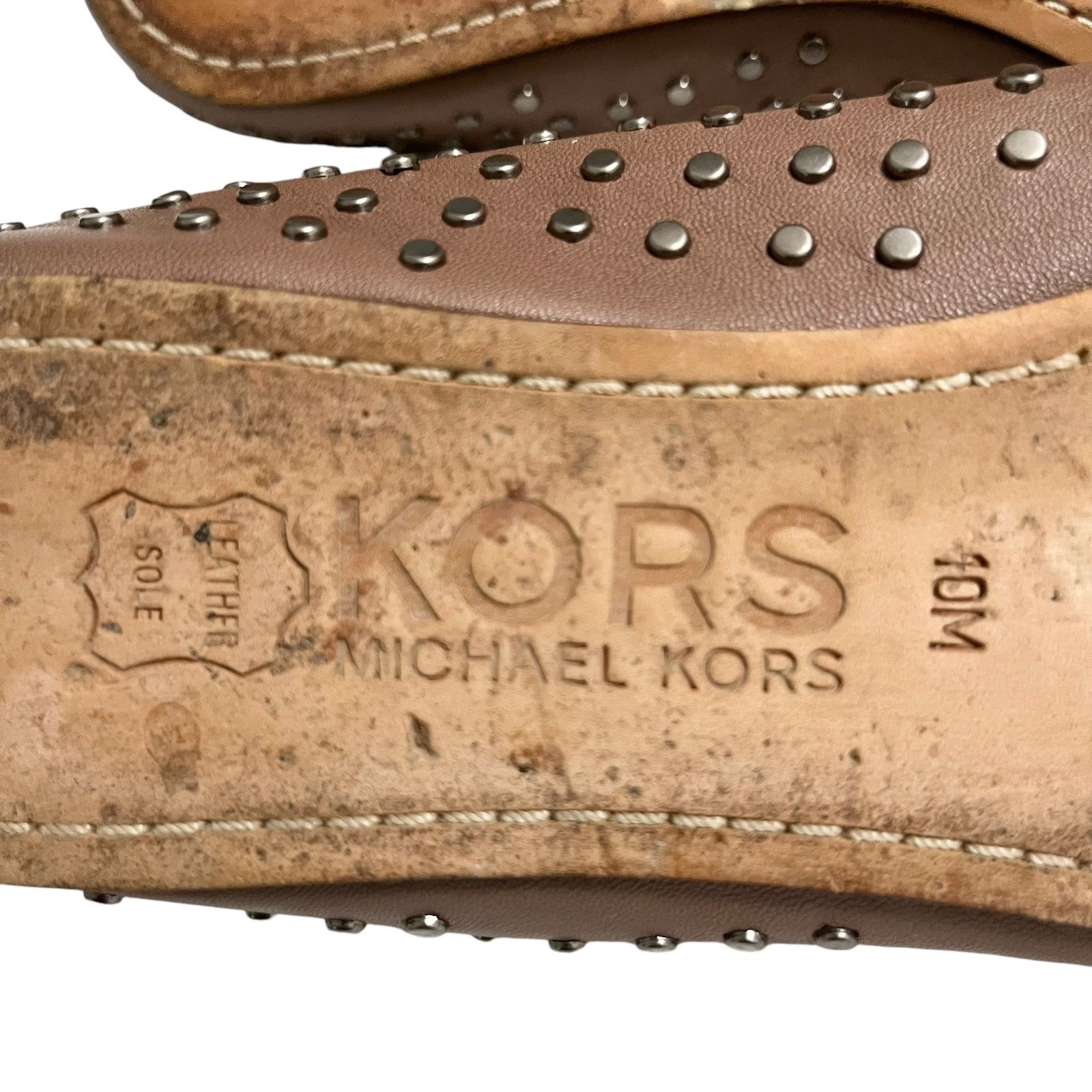 Michael Kors KORS Michael Kors Brown Studded Leather Slip On Ballet Flats Size US 10 / IT 40 - 7 Thumbnail