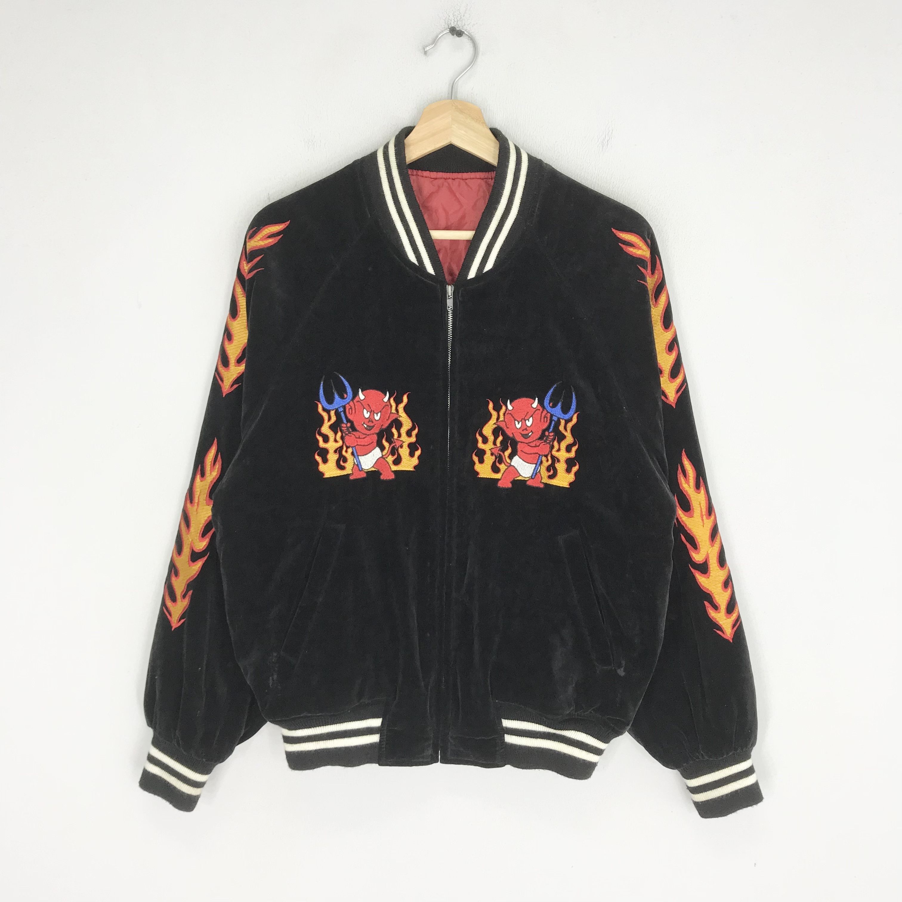 Tedman Vintage 90s Sukajan Souvenir Velvet Bomber Jacket Tedmans Size US M / EU 48-50 / 2 - 2 Thumbnail