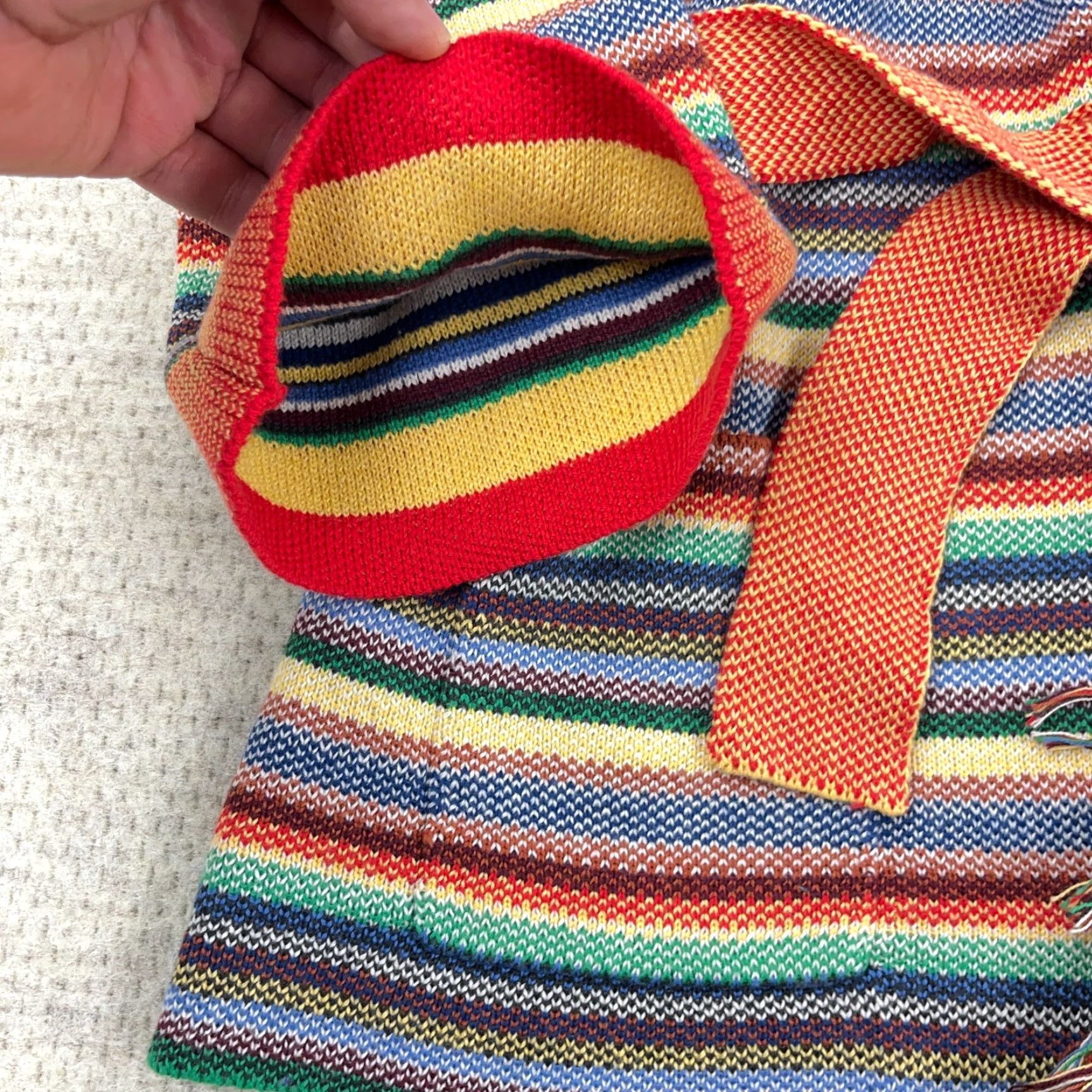 Marine Layer Marine Layer Cardigan Women XS Belted Fringe Alamere Multi Rainbow Boho Size XS / US 0-2 / IT 36-38 - 6 Thumbnail