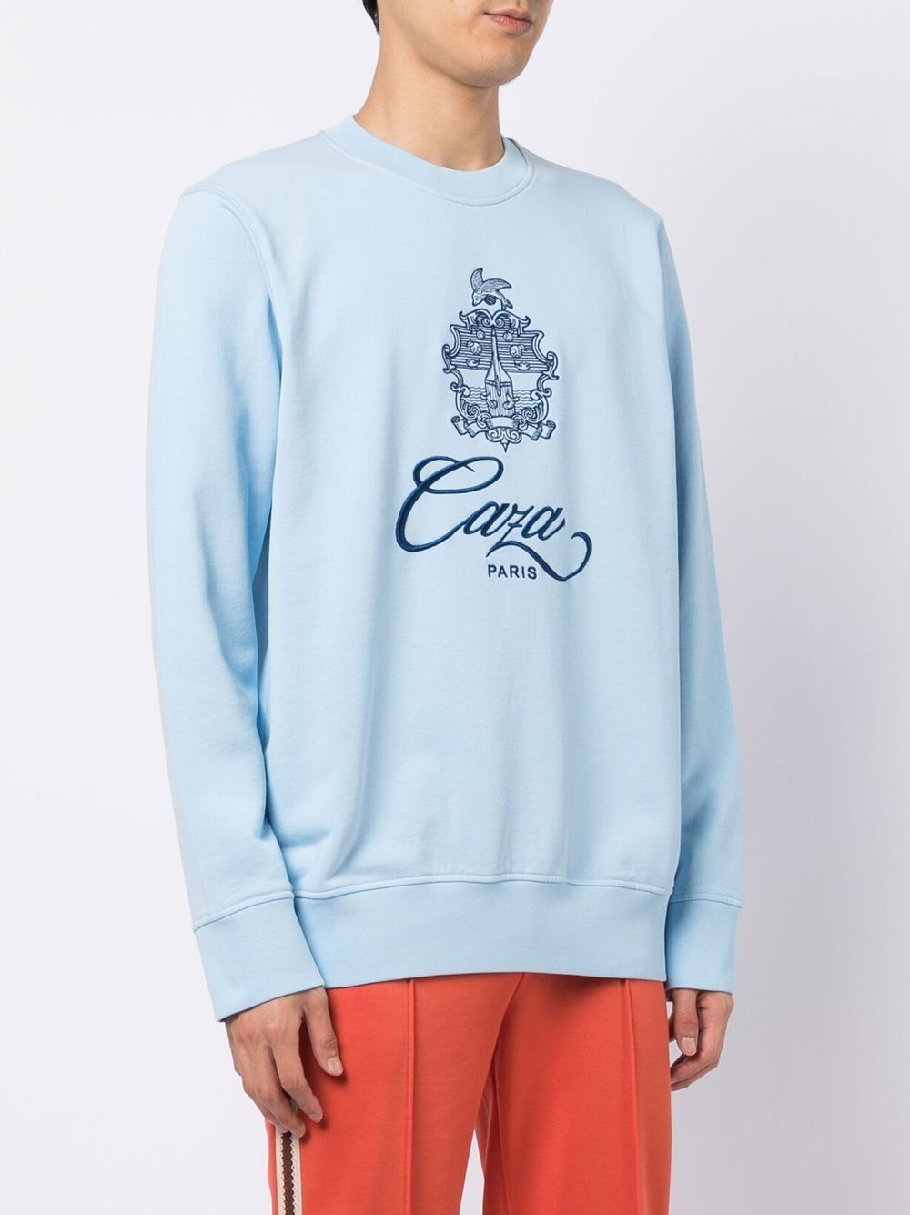 Casablanca Blue Embroidered Embleme De Caza Logo Sweatshirt Size US XXS / EU 40 - 2 Thumbnail