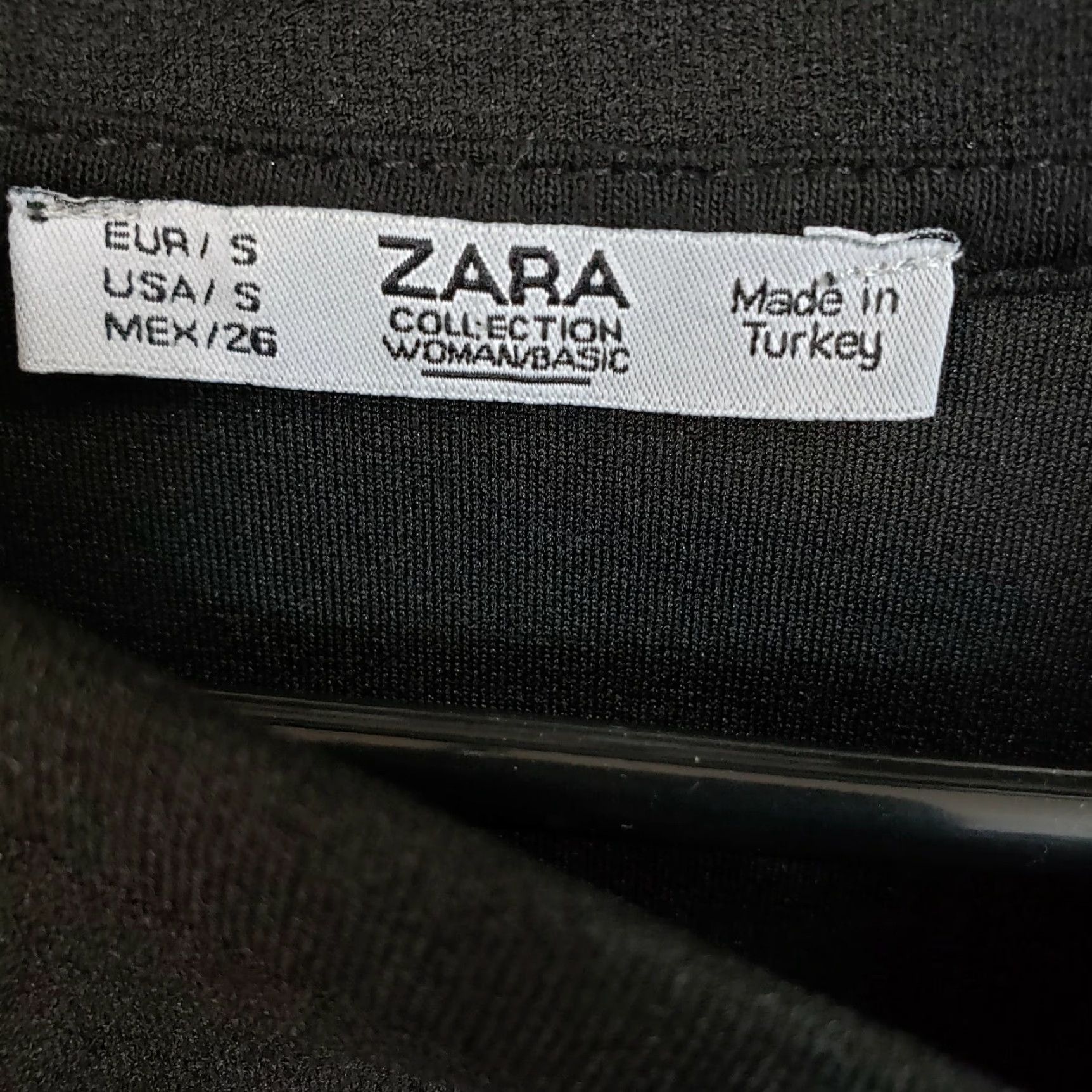 Zara Zara Womens Dress Small Solid Black Long Sleeve Cinched Front Shift Pullover Short 94% Polyester 6% Elastane Womens Size S / US 4 / IT 40 - 5 Thumbnail