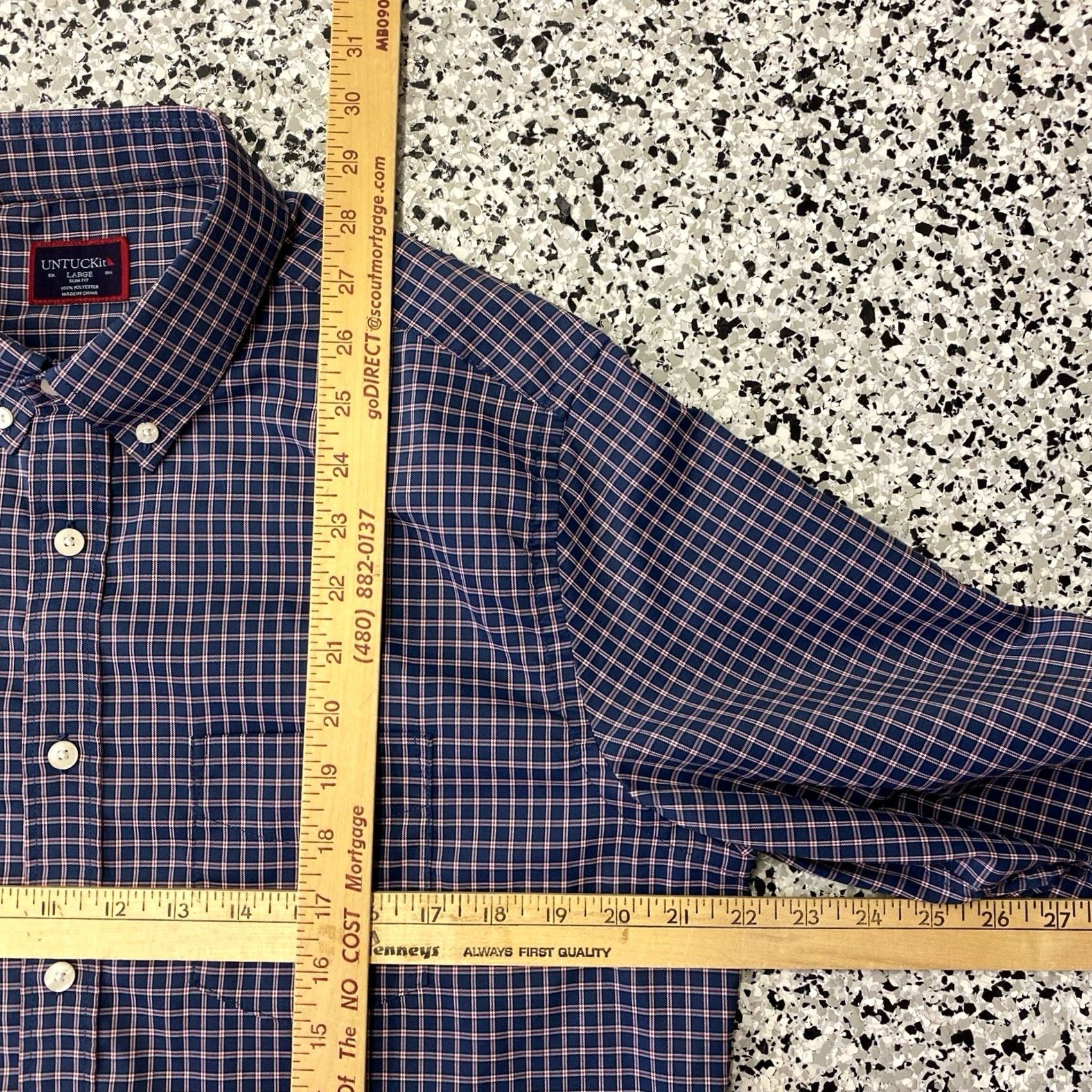 UNTUCKit UNTUCKit Shirt Mens L Blue Red Plaid Slim Fit Salice Button Down Long Sleeve Size US XXL / EU 58 / 5 - 3 Thumbnail