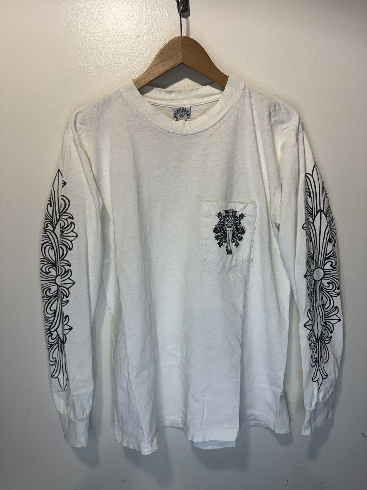 トップス Chrome Hearts Floral Dagger Longsleeve Vintage Chrome Hearts Floral Dagger long sleeve shirt Size