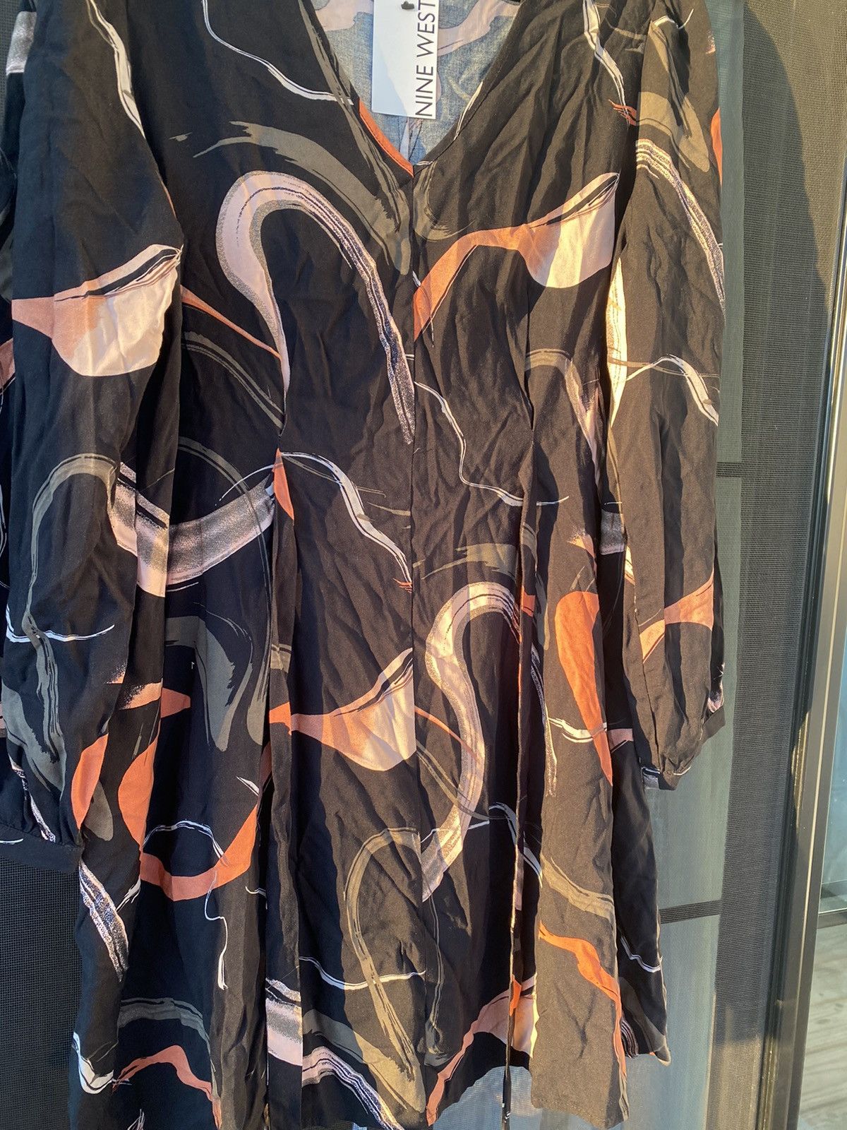 Nine West NWT Nine West Long Sleeve Geometric Belted Dress For Woman L Size L / US 10 / IT 46 - 8 Thumbnail