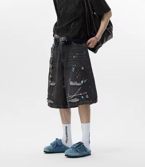 Japanese Brand Hip hop ripped loose denim shorts Size US 30 / EU 46 - 2 Thumbnail