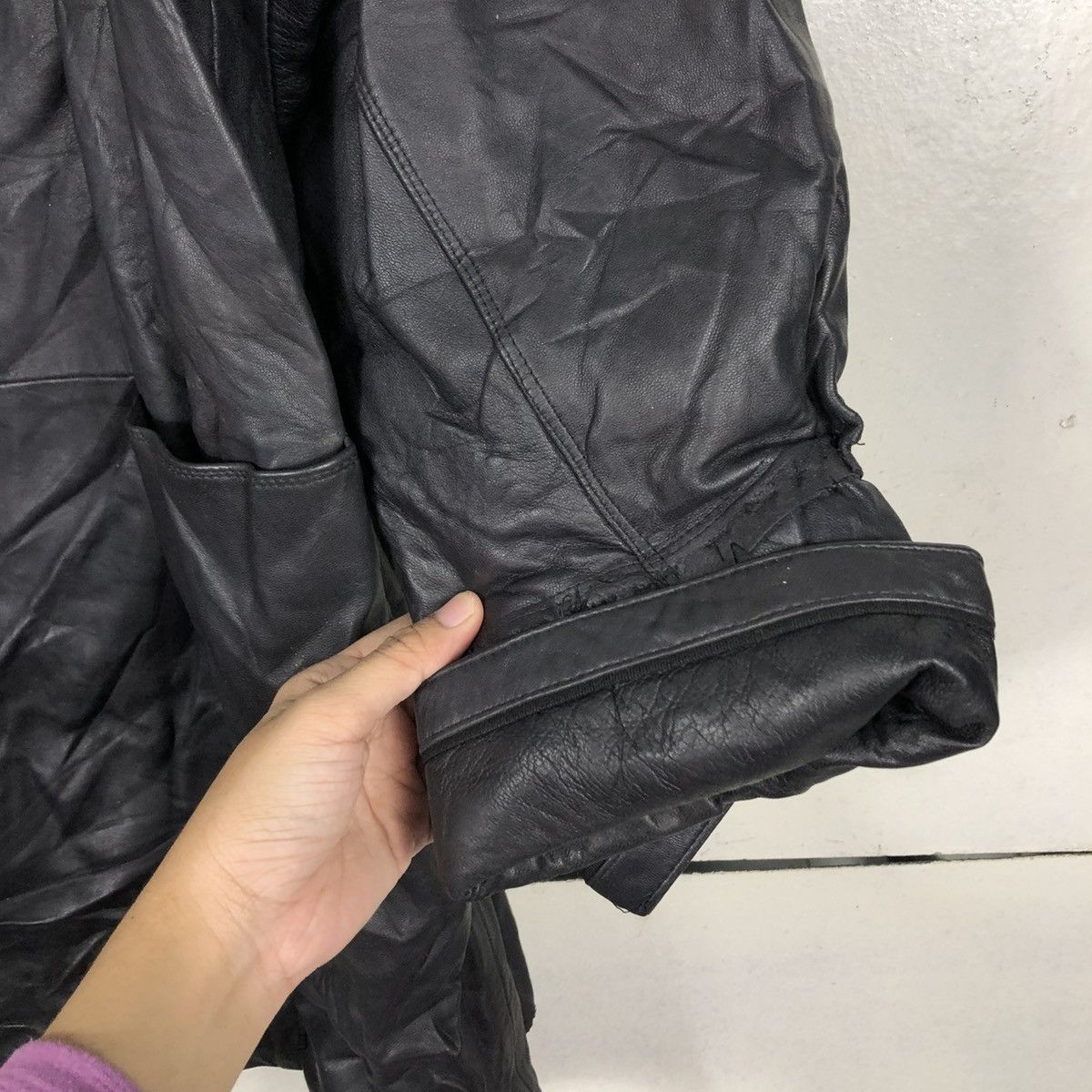 Japanese Brand 🔥VINTAGE GENUINE LEATHER JACKET DOUBLE BREAST OJATTI ITALY Size US M / EU 48-50 / 2 - 17 Thumbnail