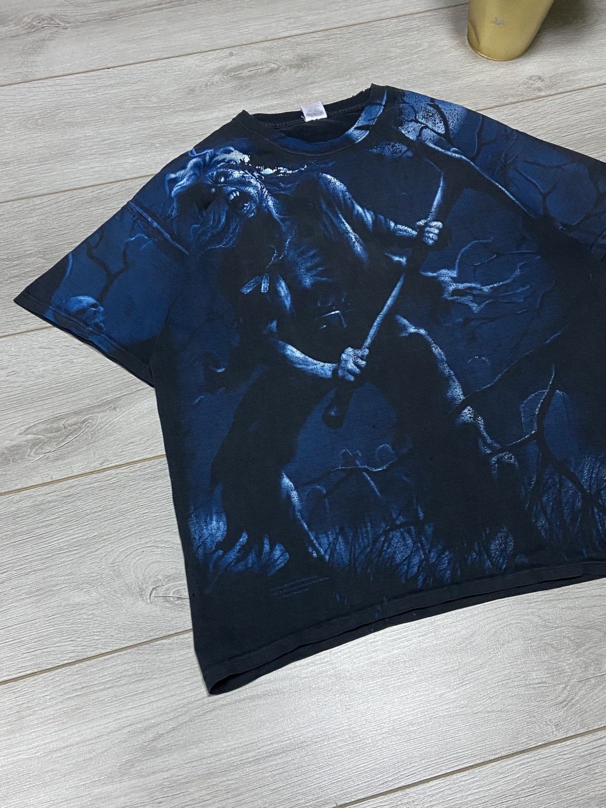 Vintage Iron Maiden skull monster over print t-shirt paint 2007 Size US XL / EU 56 / 4 - 5 Thumbnail