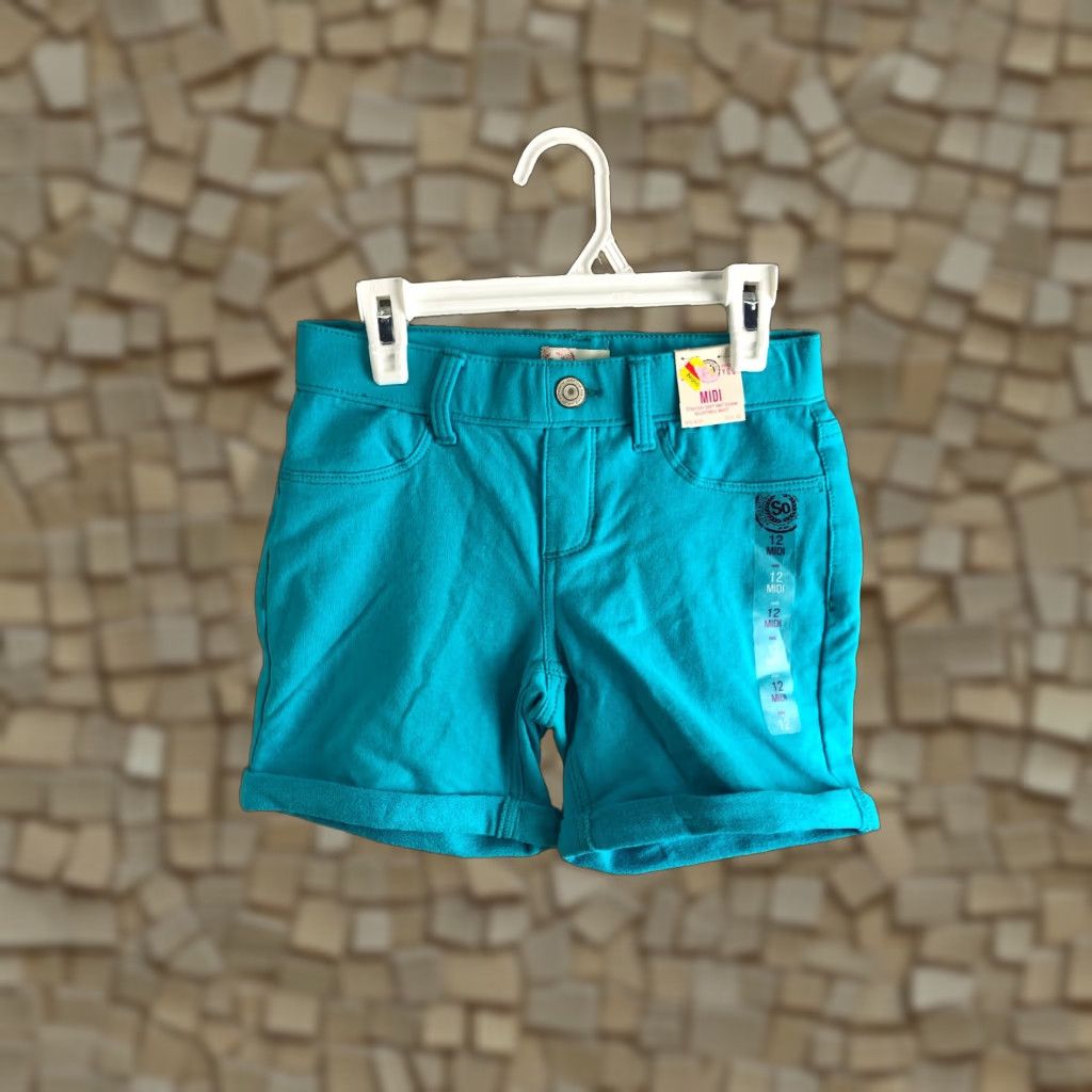 Vintage SO Bermuda Shorts Juniors Size 12 Blue Midi Bermuda Women Casual 5-Pocket Button Fly Cotton Blue Womens Size 34" / US 12 / IT 48 - 1 Thumbnail