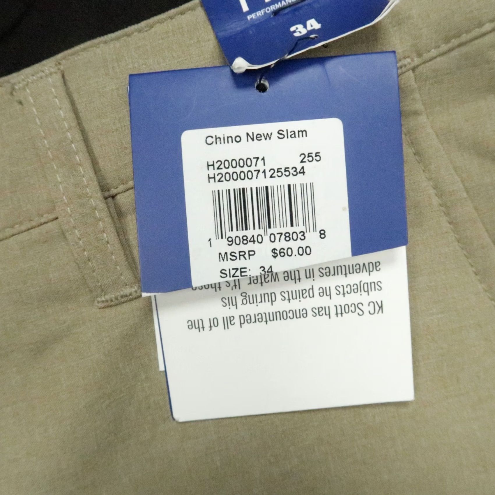 Vintage Huk Shorts Mens 34 Beige Green Chino Pocket Stretch 10in Inseam NWT Regular Waist 34 Beige Mens Size US 34 / EU 50 - 5 Thumbnail
