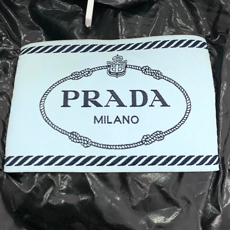 Prada Prada Size 36 Black glossy logo letter hooded zipper down j Size US XXS / EU 40 - 5 Thumbnail