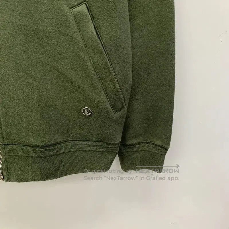 Louis Vuitton Louis Vuitton Olive Green Zip-Up Hoodie . Size US XL / EU 56 / 4 - 4 Thumbnail