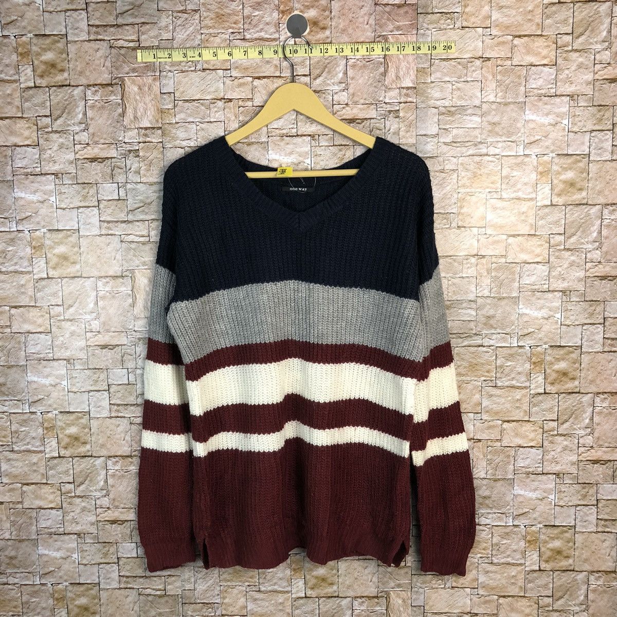 Homespun Knitwear One Way Stripe Dark Blue Knitwear #A394 Size M / US 6-8 / IT 42-44 - 1 Thumbnail