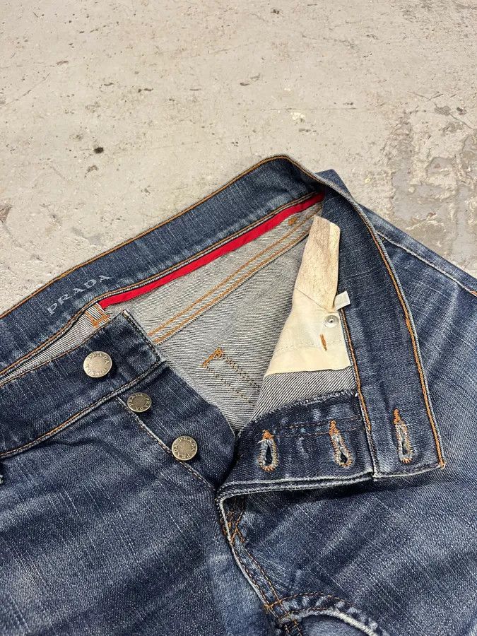 Designer × Prada × Vintage 2000s Prada Blue Faded Denim Jeans Size US 39 - 7 Thumbnail